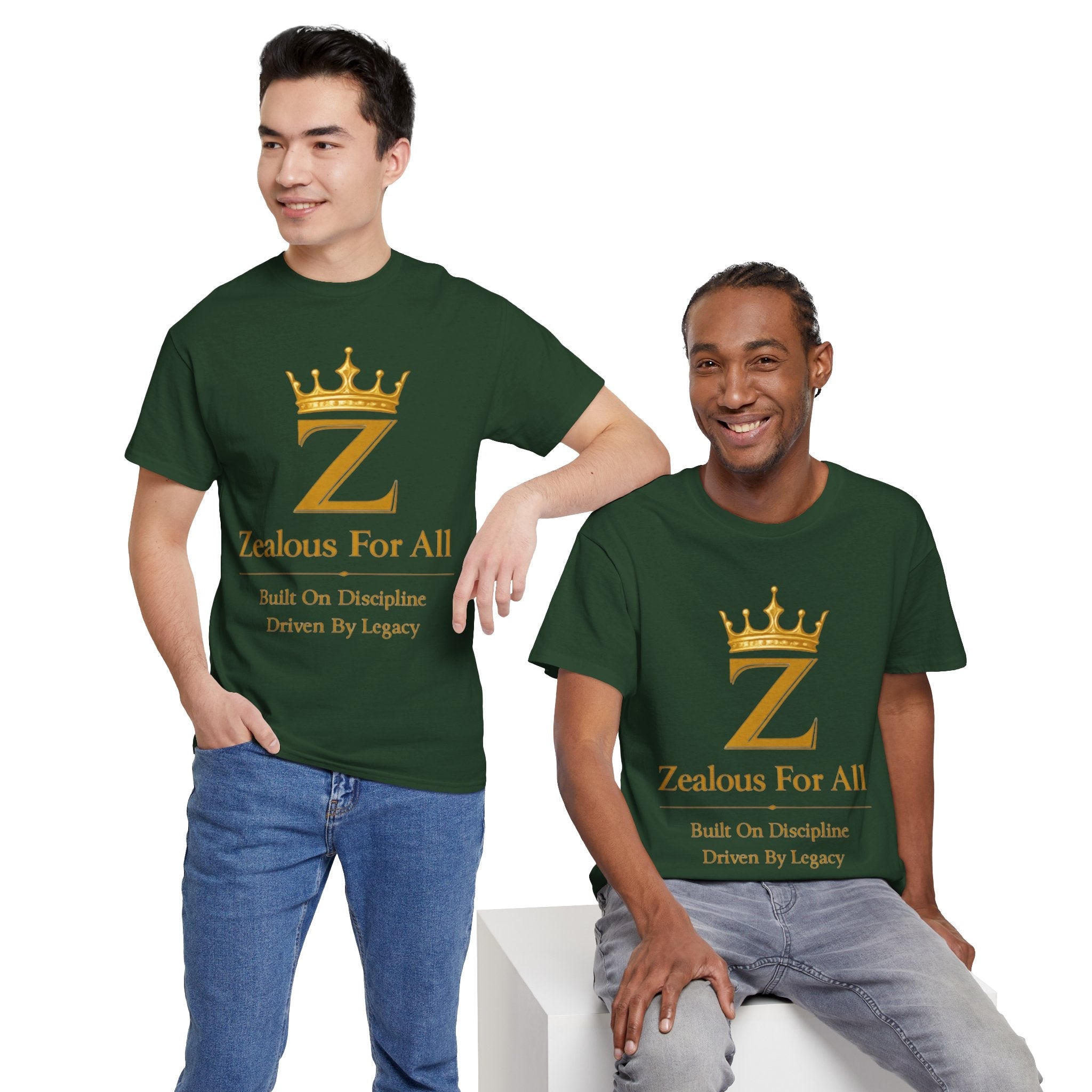 Unisex Zealous For All T-Shirt (Gold Logo (with Back logo) T-shirt) Printify
