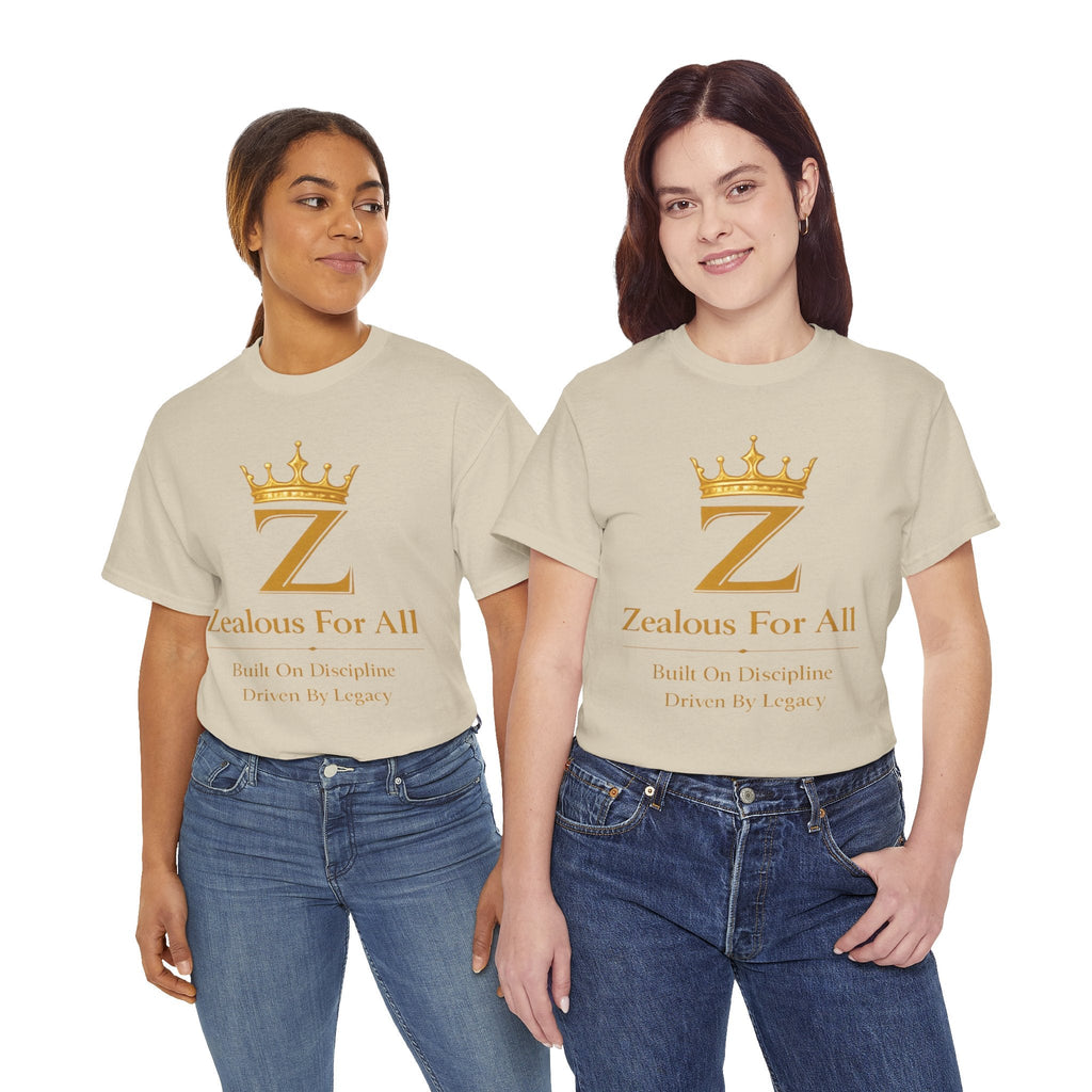 Unisex Zealous For All T-Shirt (Gold Logo) Printify
