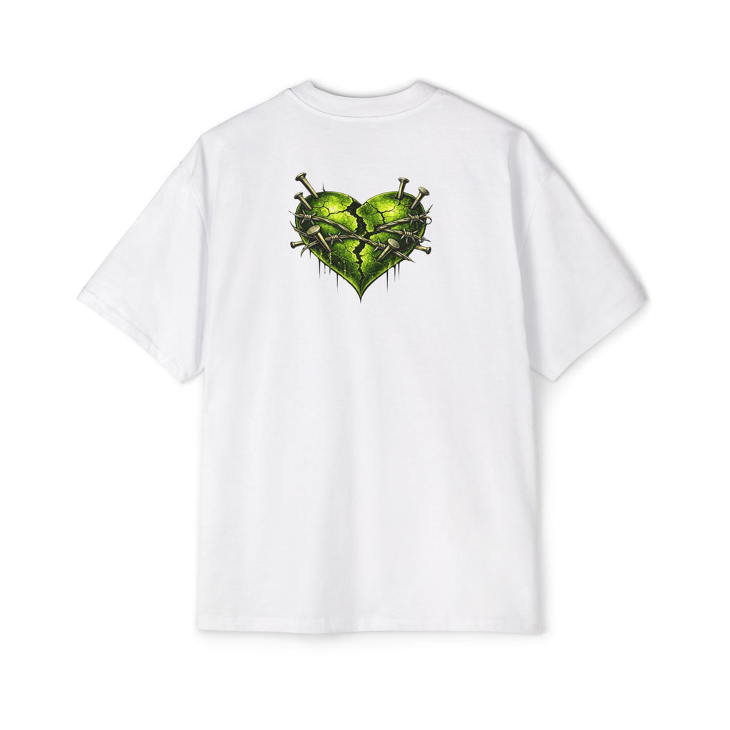 Oversized Discipline Over Emotions Graphic Tee (Green Heart) Printify