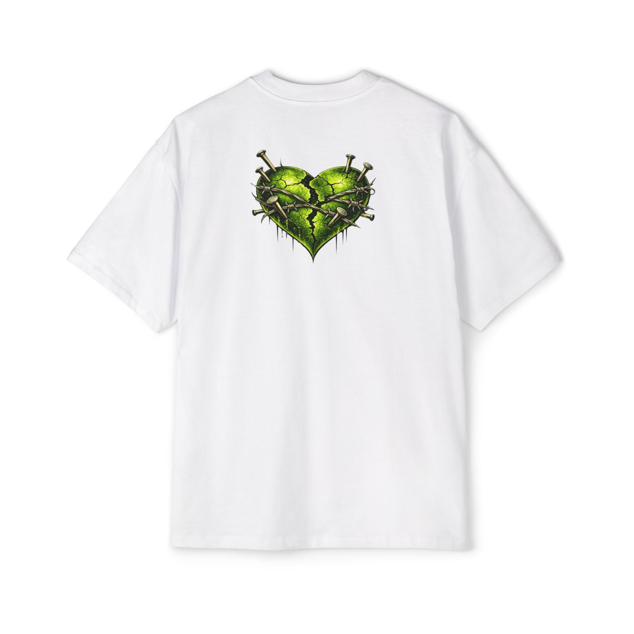 Oversized Discipline Over Emotions Graphic Tee (Green Heart) Printify
