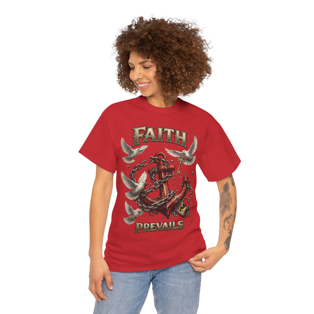 Adult Faith Prevails T‑Shirt (Red Anchor) Printify