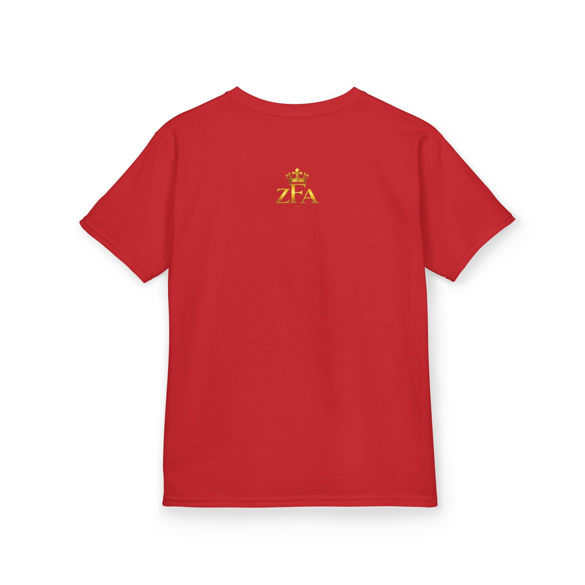 First Kids Zealous For All T-Shirt Drop 01 — Gold Logo Kids Tee Printify