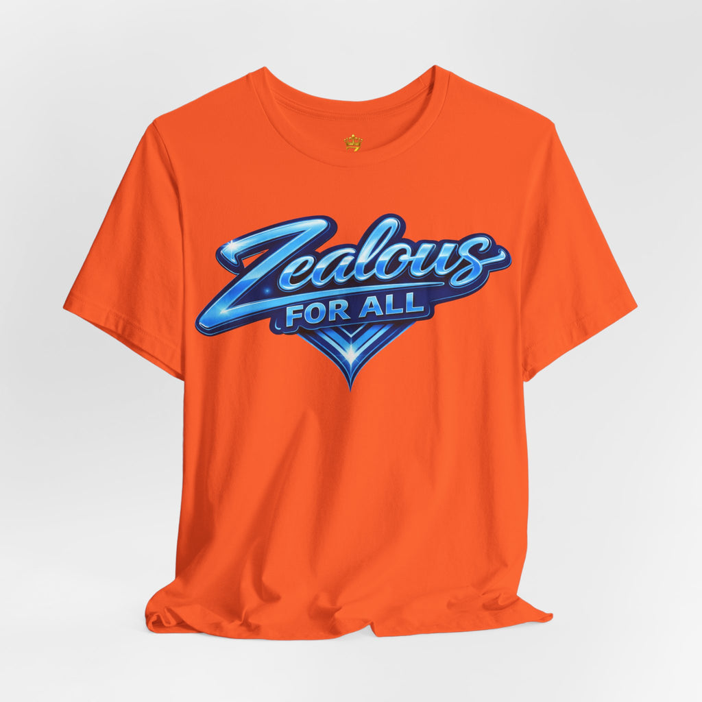 Zealous For All Graphic T-Shirt (Blue Logo) Printify