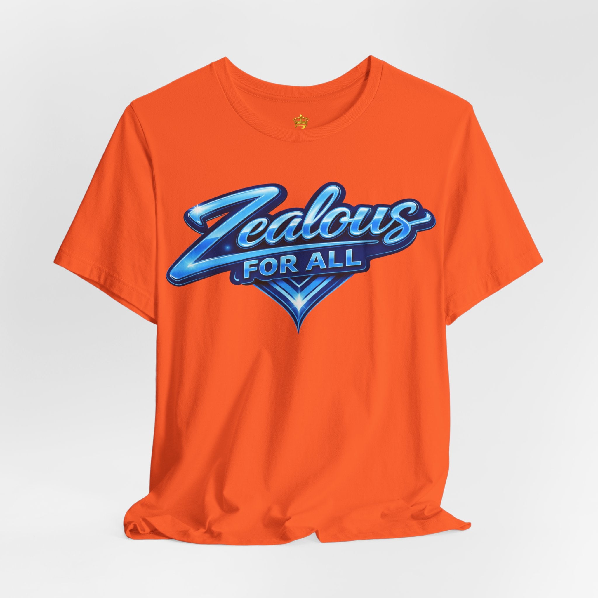 Zealous For All Graphic T-Shirt (Blue Logo) Printify