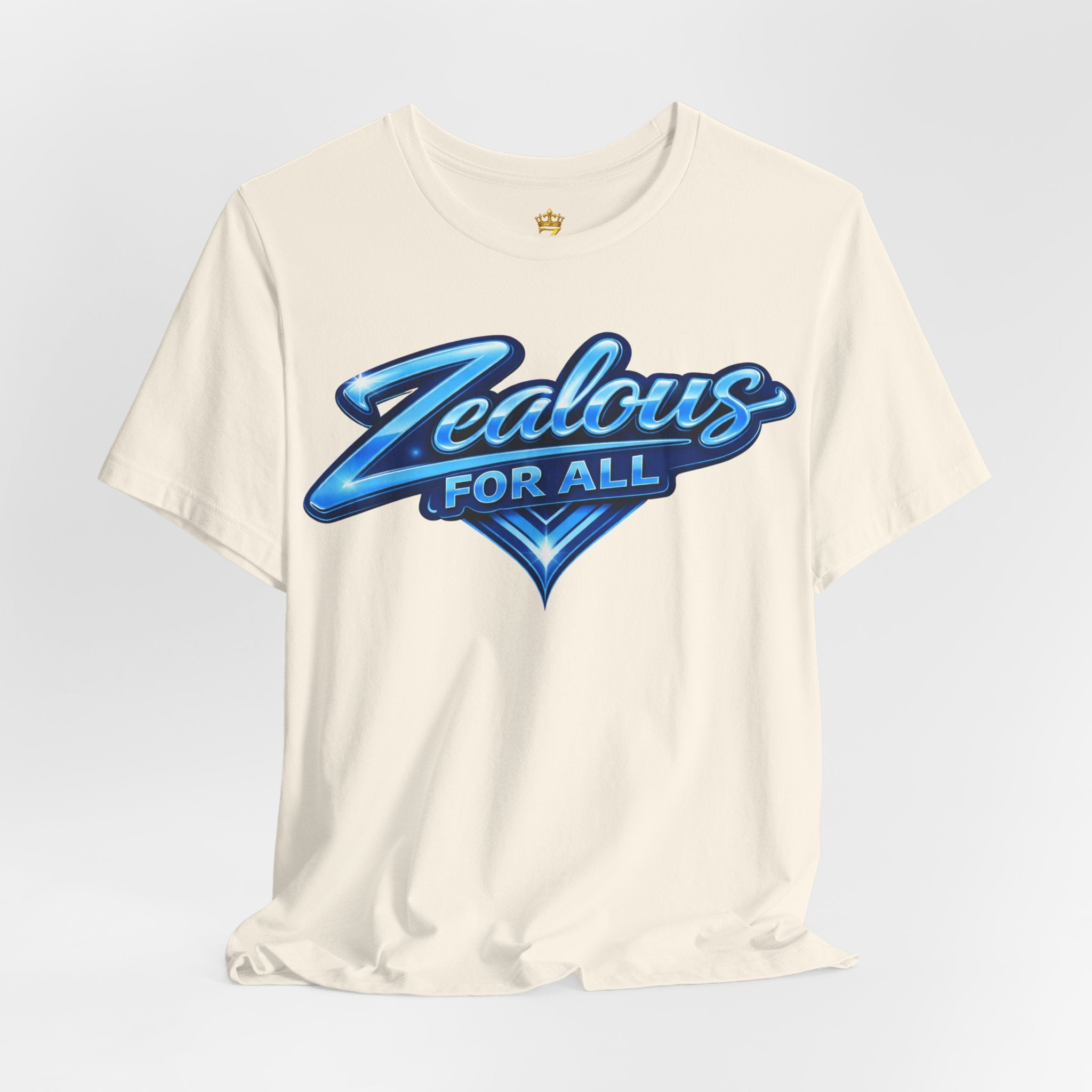 Zealous For All Graphic T-Shirt (Blue Logo) Printify