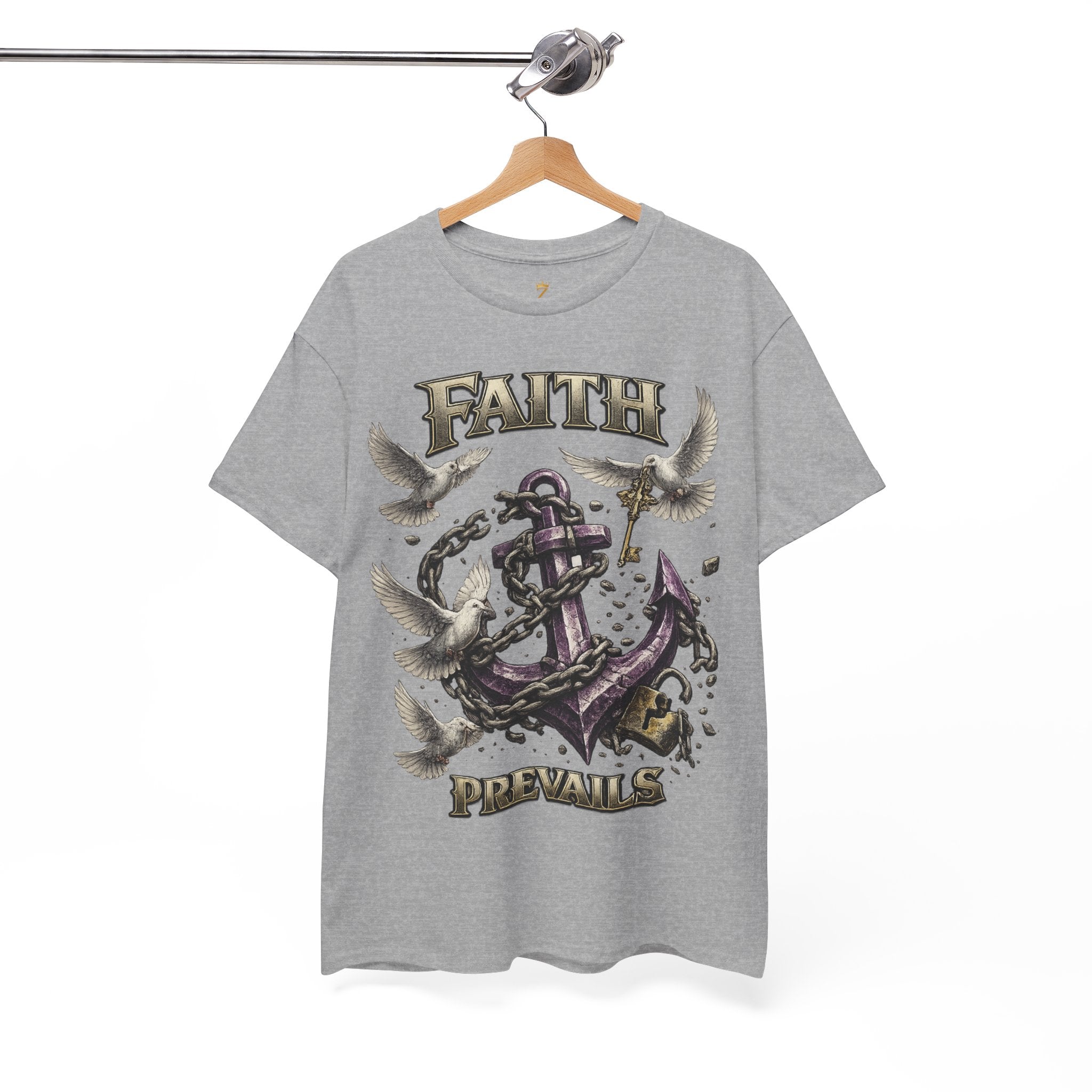 Adult Faith Prevails T‑Shirt (Purple Anchor) Printify