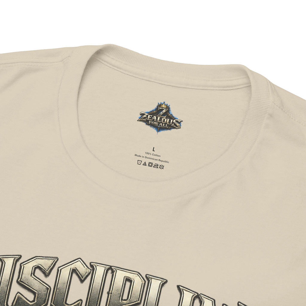 Discipline Over Emotions Graphic T-Shirt (Blue Heart) Printify