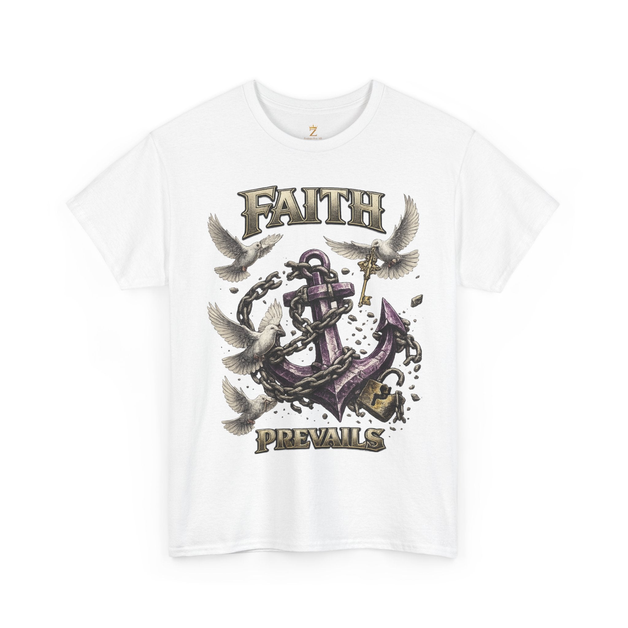 Adult Faith Prevails T‑Shirt (Purple Anchor) Printify