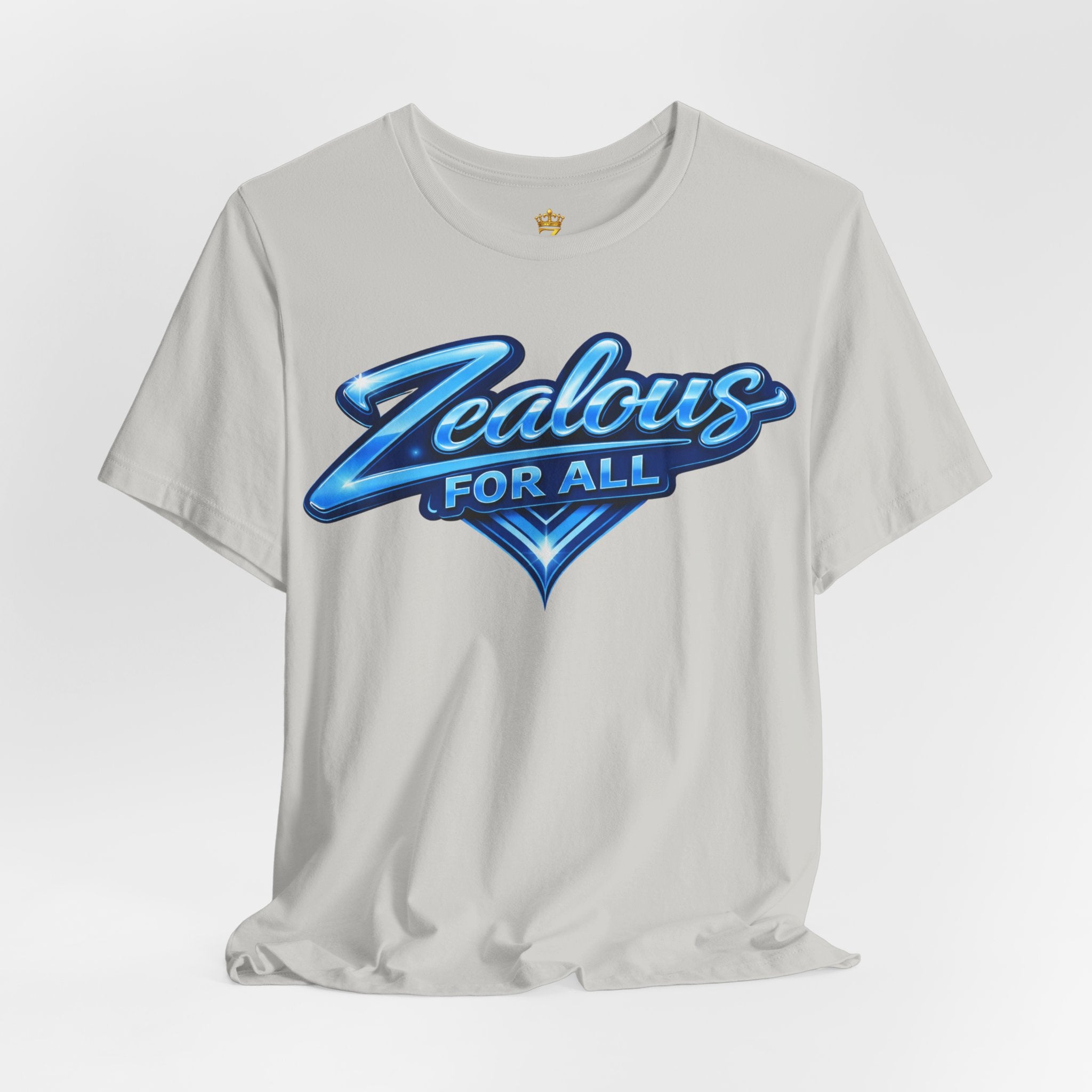 Zealous For All Graphic T-Shirt (Blue Logo) Printify