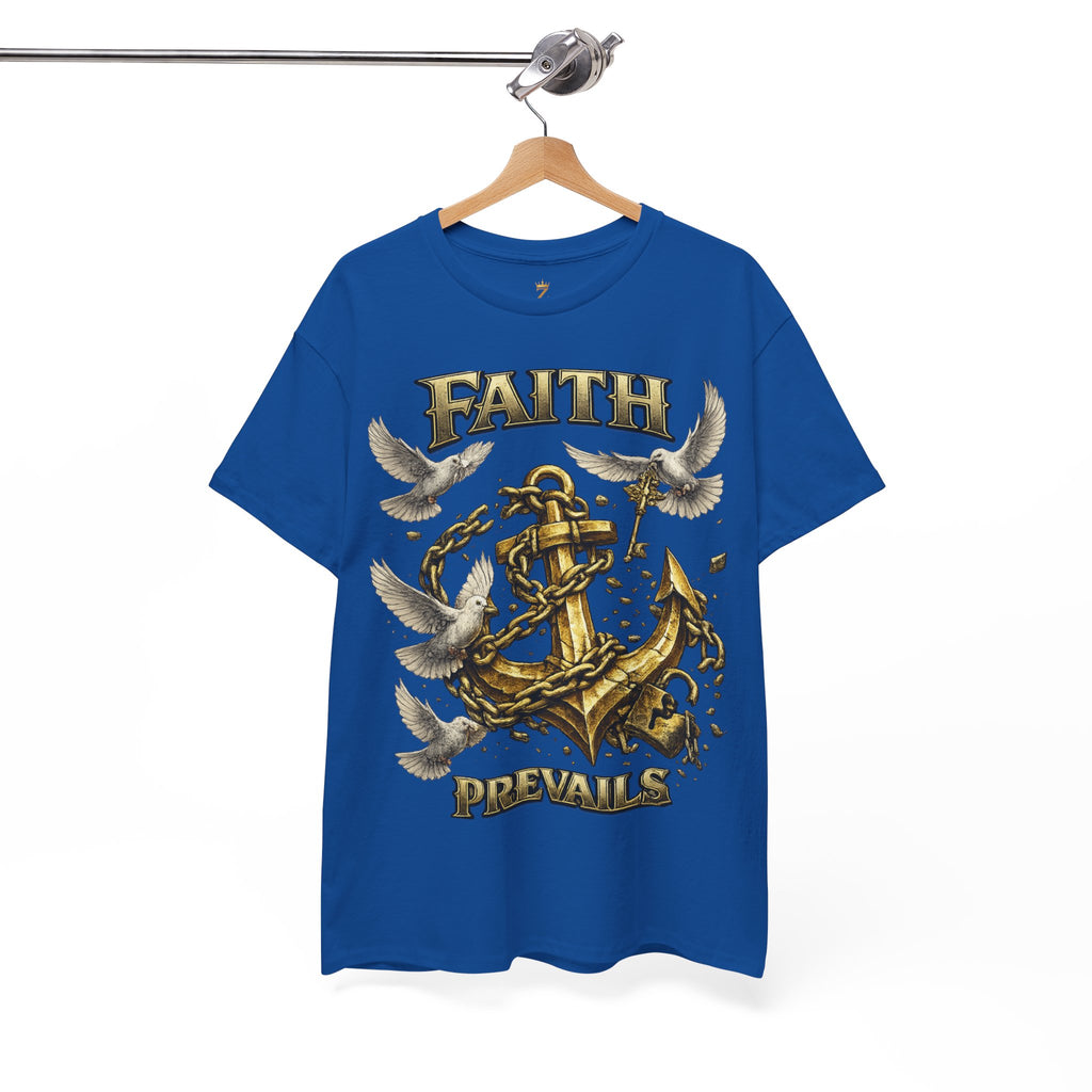 Adult Faith Prevails Anchor T-Shirt (Gold Anchor) Printify