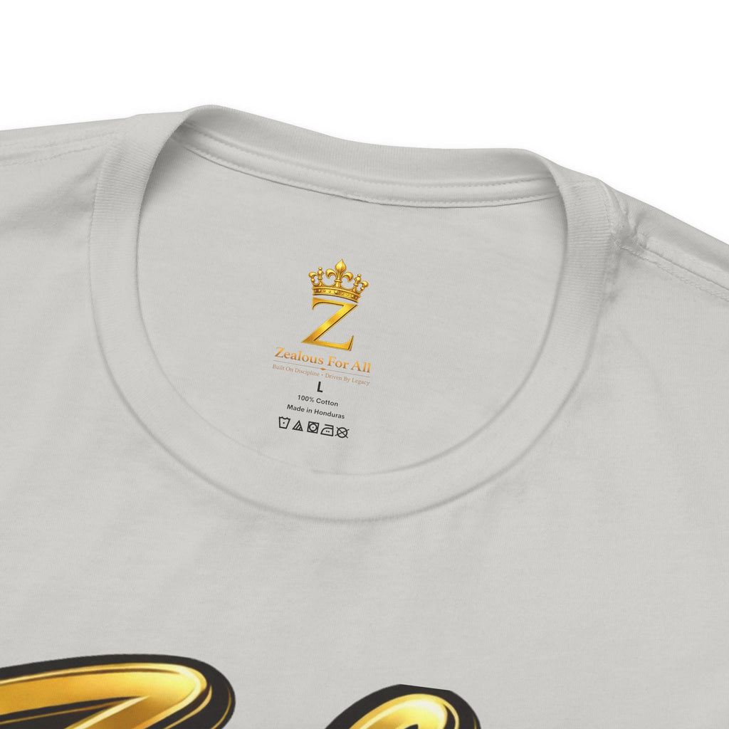 Zealous For All Graphic T-Shirt (Gold Logo) Printify