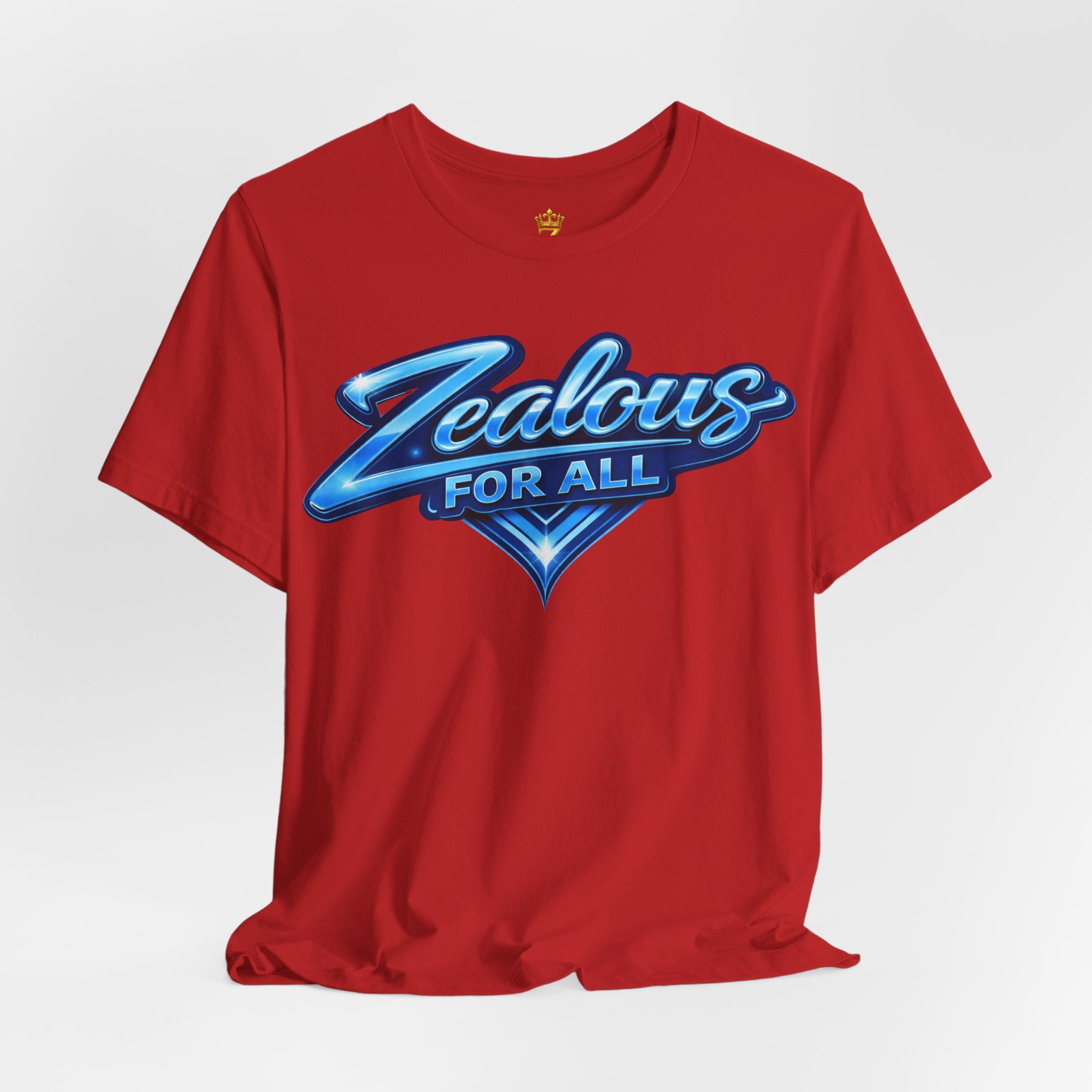 Zealous For All Graphic T-Shirt (Blue Logo) Printify