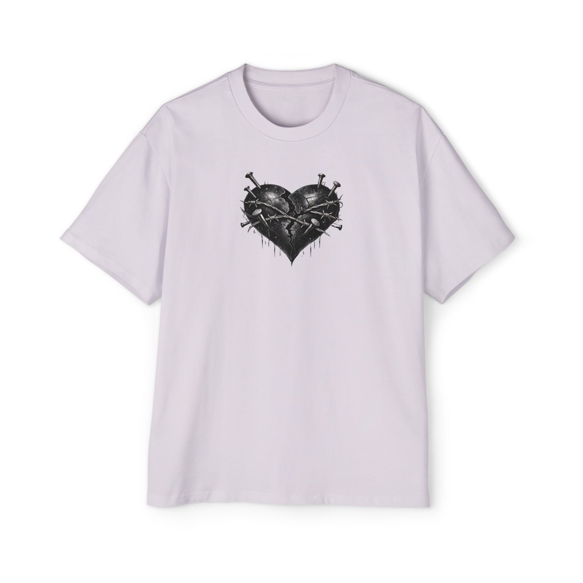 Oversized Discipline Over Emotions (Back) Graphic Tee (Black Heart) Printify