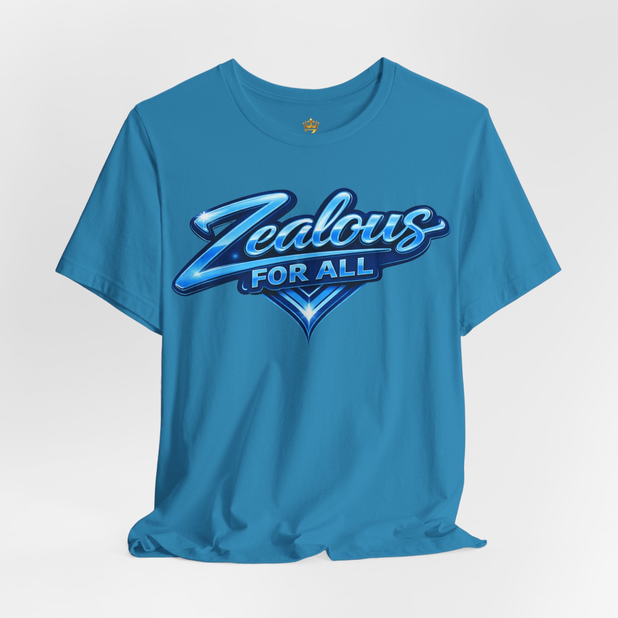 Zealous For All Graphic T-Shirt (Blue Logo) Printify