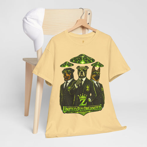 Adult "United. Fly. Organized." Graphic Tee (Lime Green) Printify