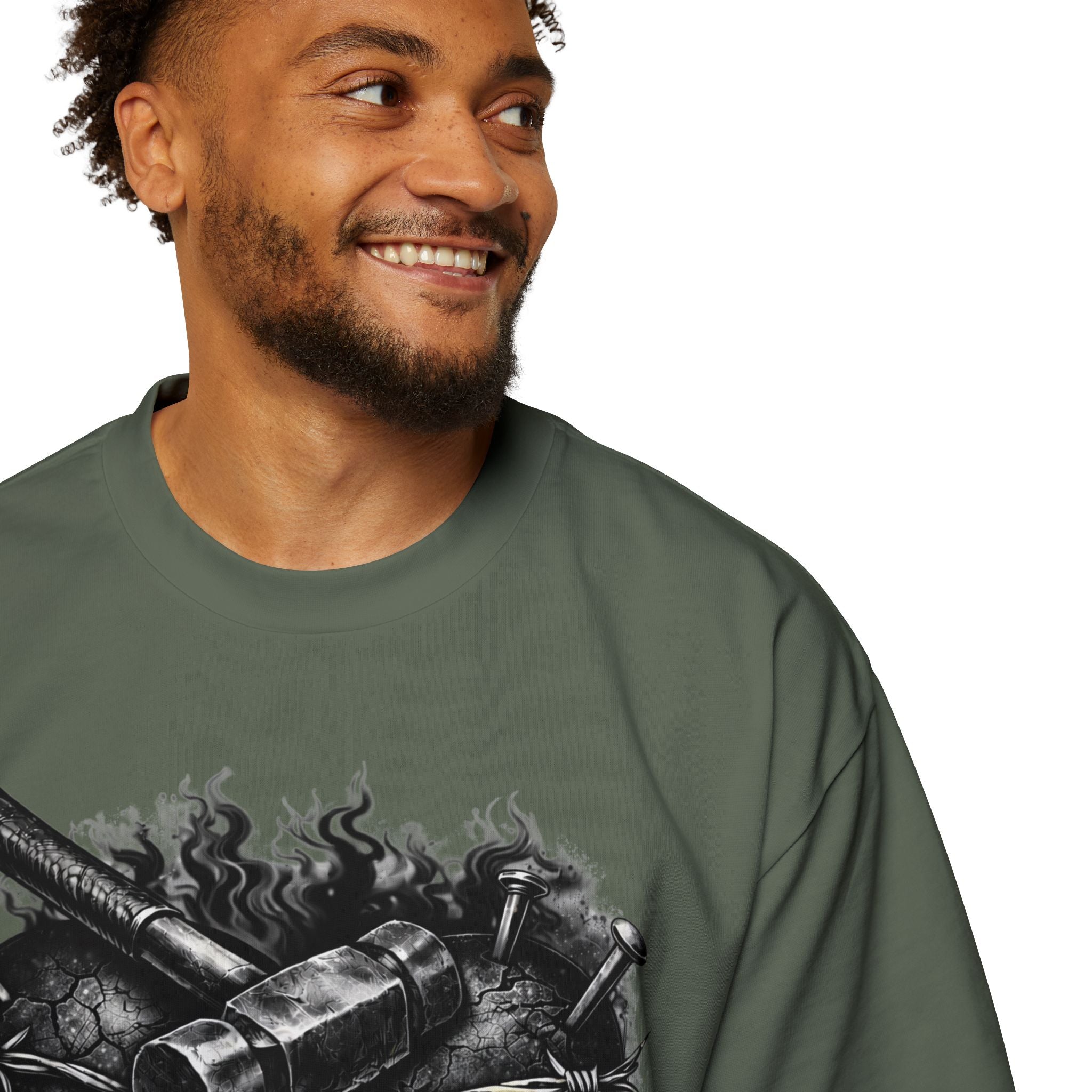 Oversized Discipline Over Emotions Graphic Tee (Black Heart) Printify