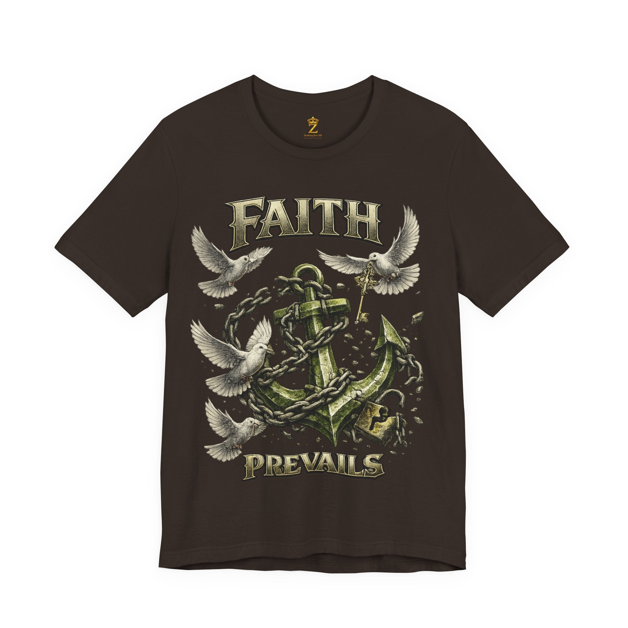 Faith Prevails T‑Shirt (Green Anchor) Printify