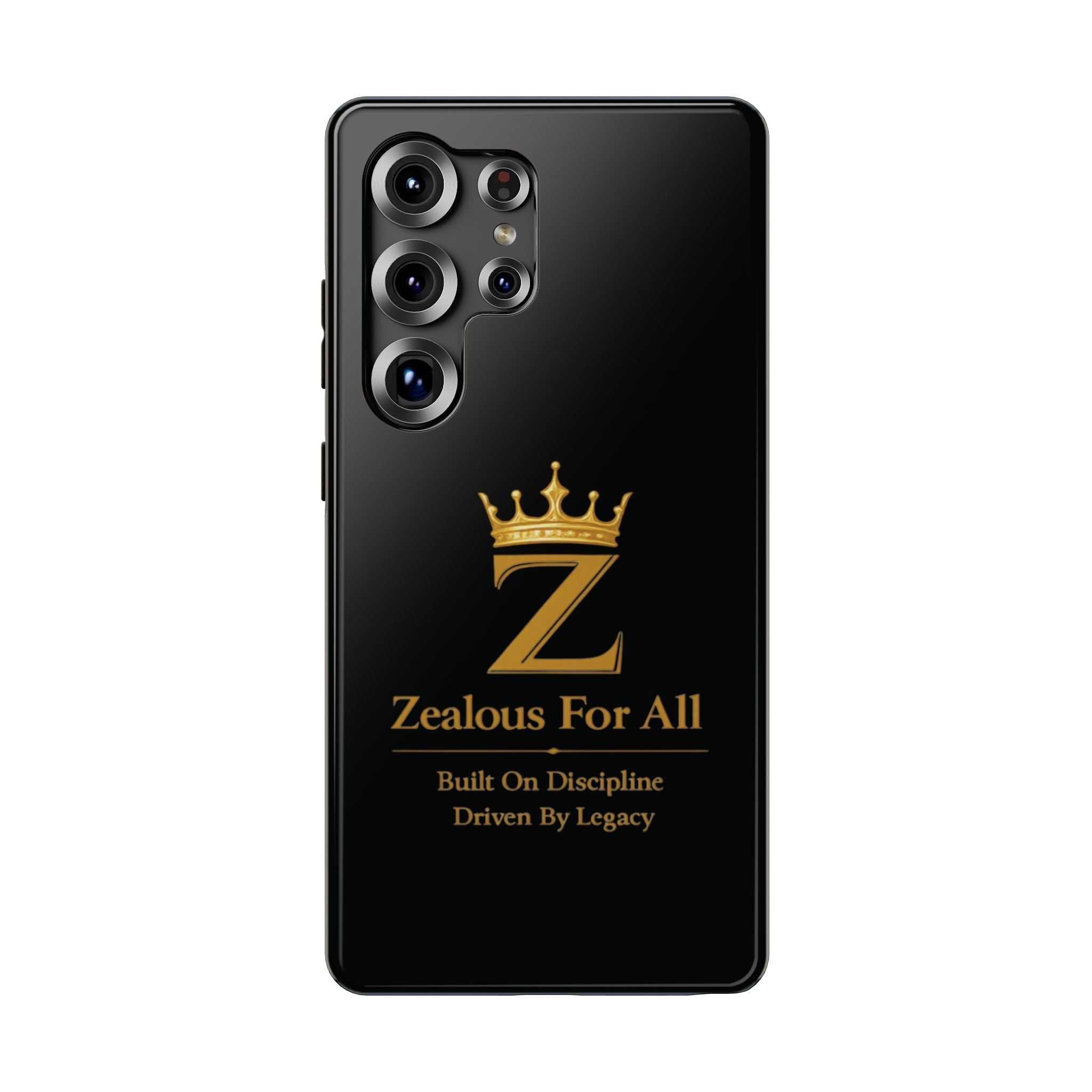 Phone Case — "Zealous For All" Gold Crown Impact-Resistant Case Printify