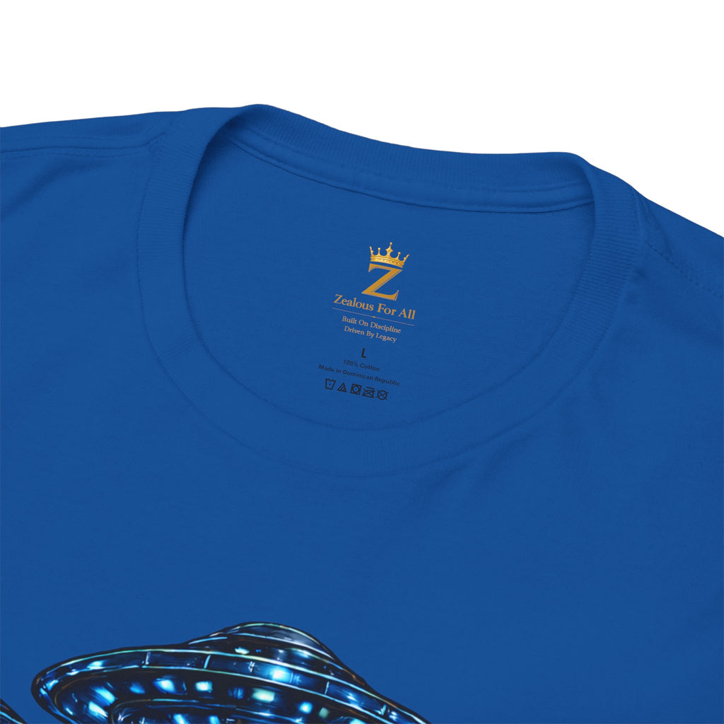 Adult "United. Fly. Organized." Graphic Tee (Blue) Printify