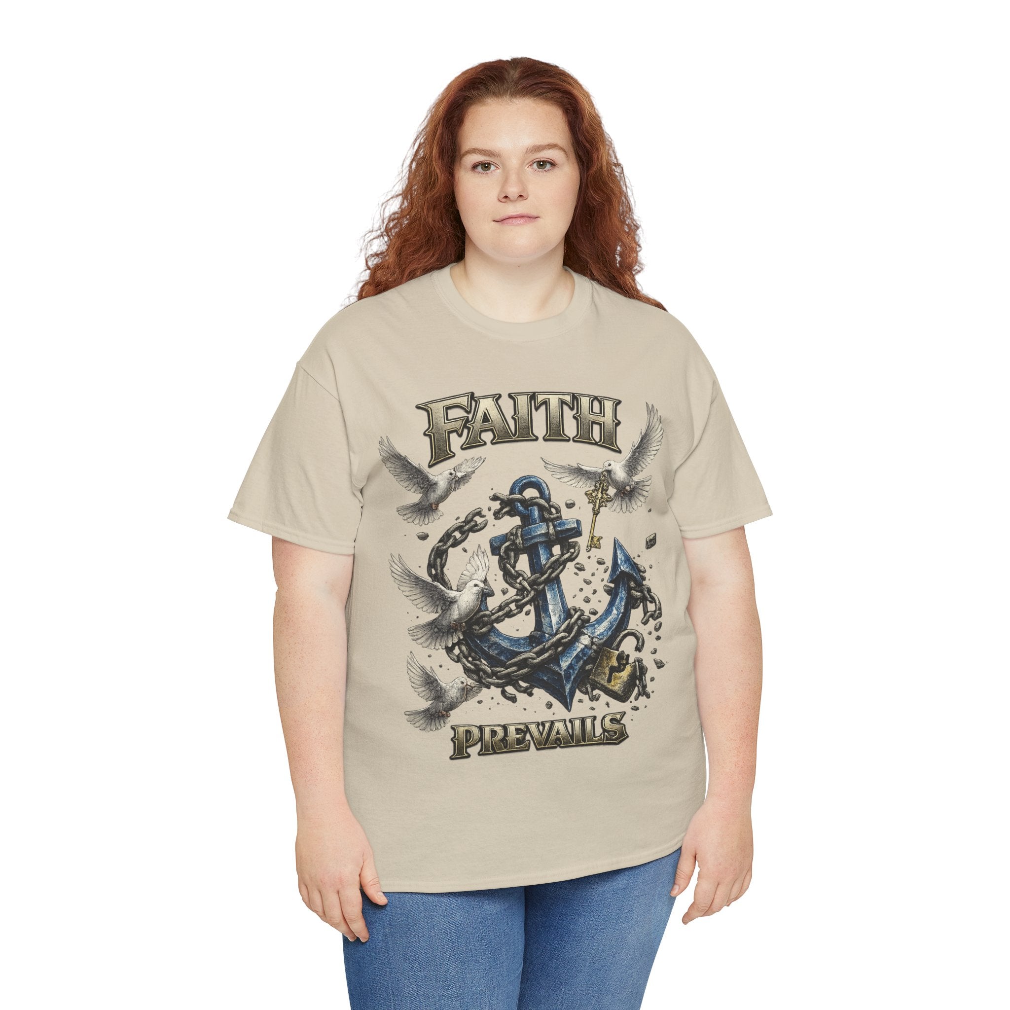 Adult Faith Prevails T‑Shirt (Blue Anchor) Printify