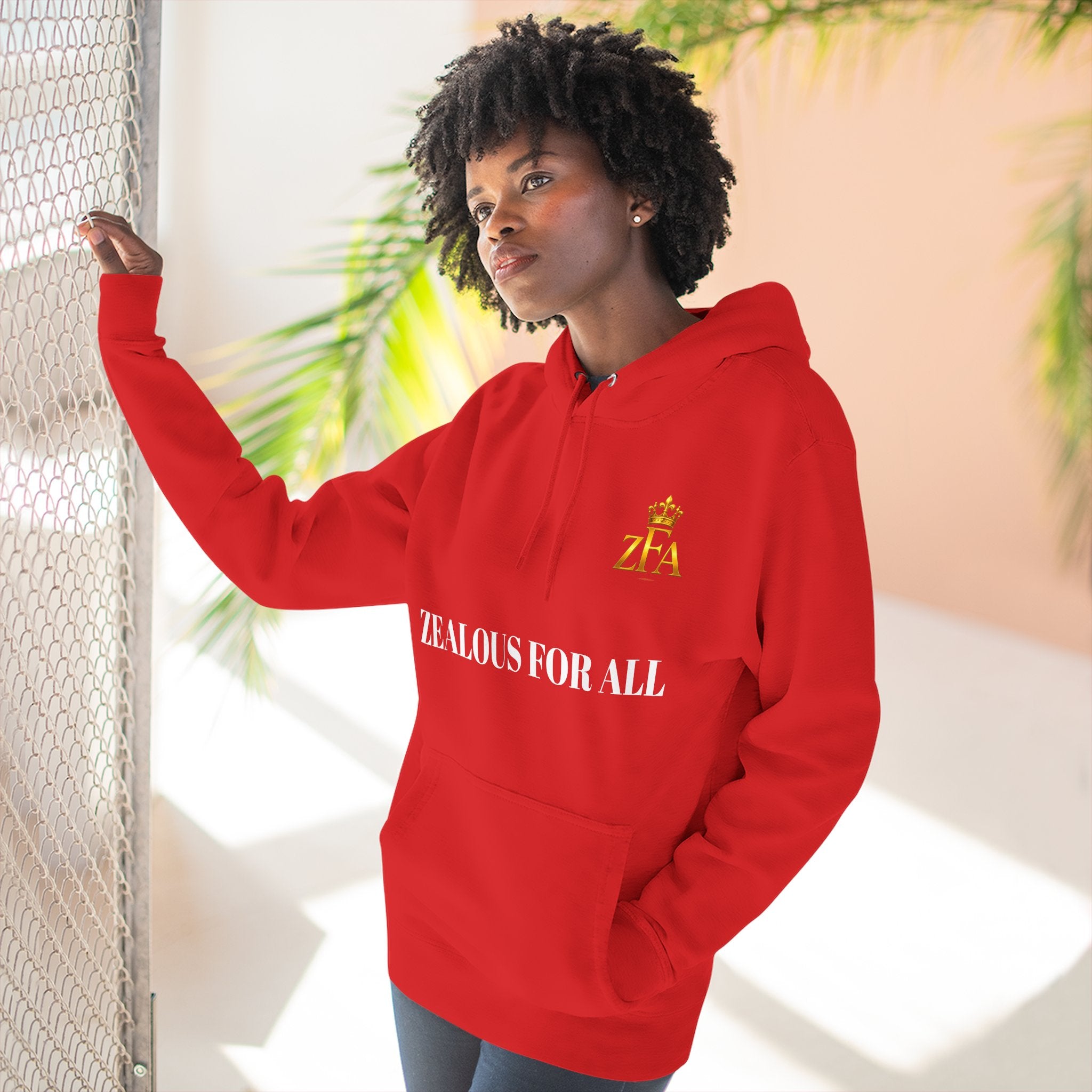 ZFA Premium Hoodie (White Words) Printify