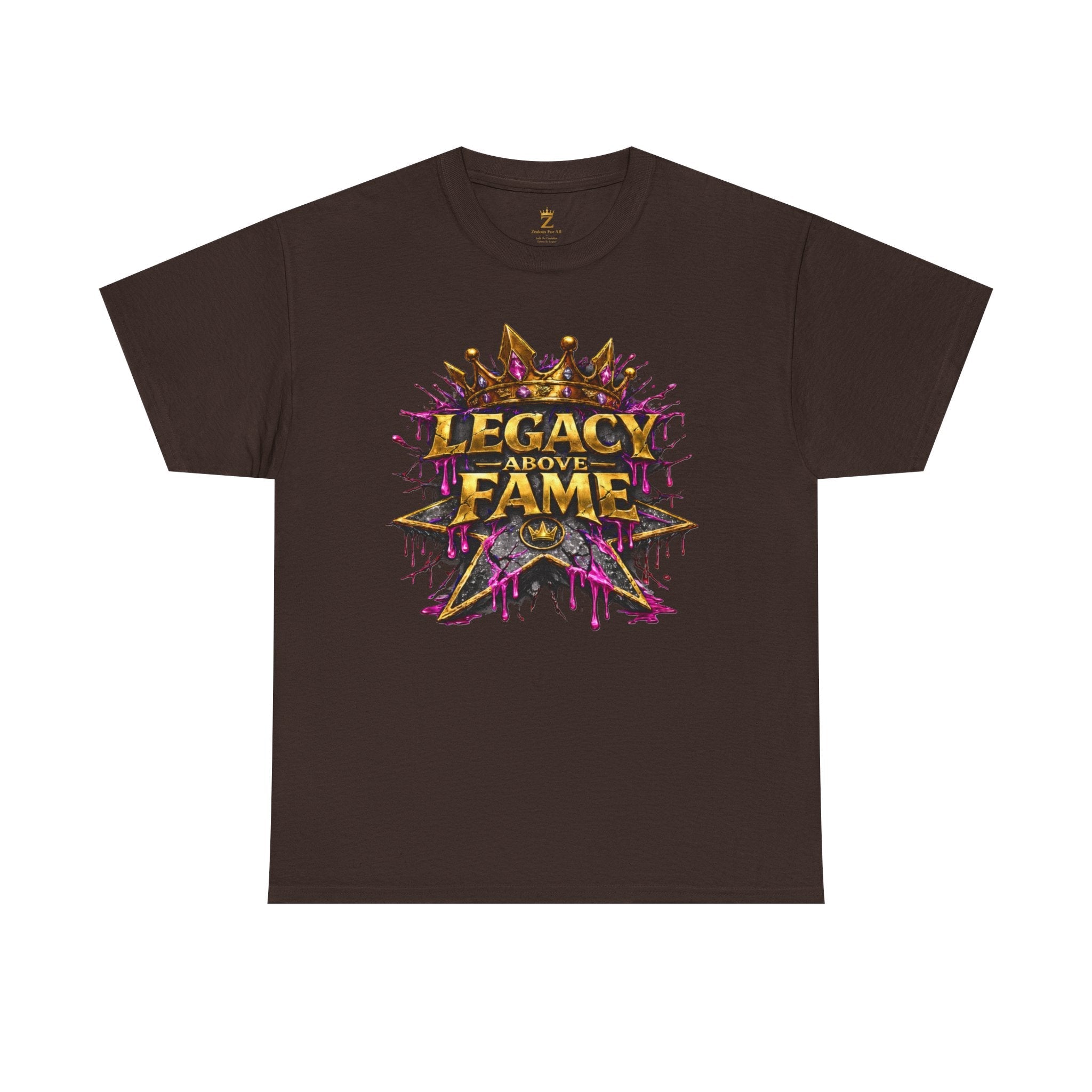 Adult Legacy Above Fame Graphic T-Shirt (Hot Pink Heart)