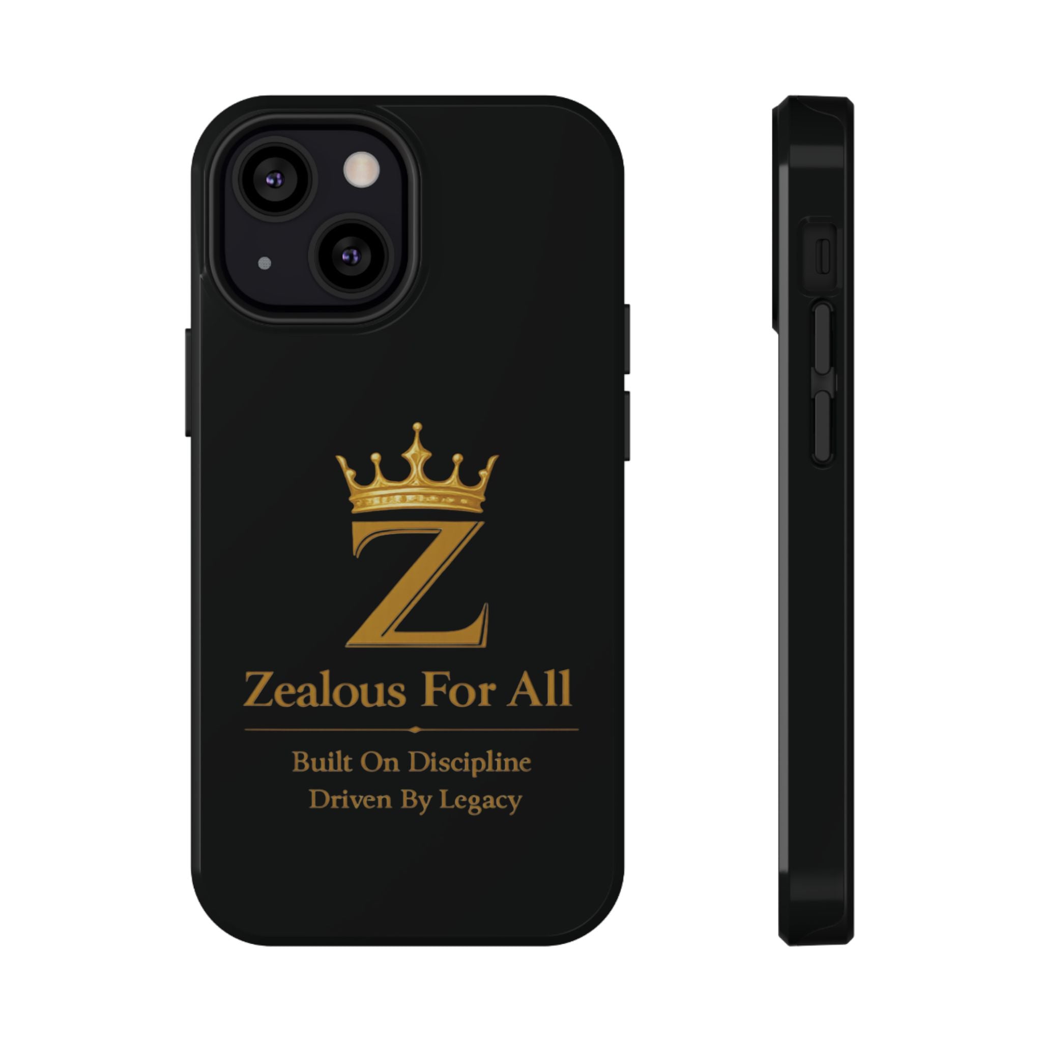 Phone Case — "Zealous For All" Gold Crown Impact-Resistant Case Printify