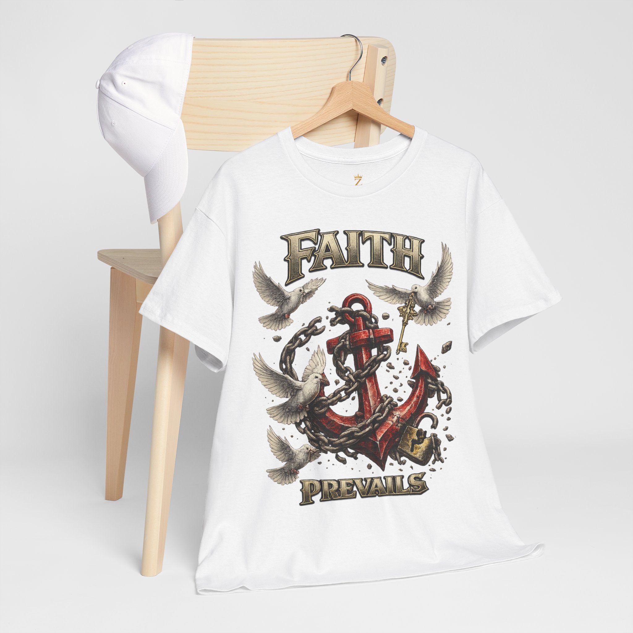 Adult Faith Prevails T‑Shirt (Red Anchor) Printify