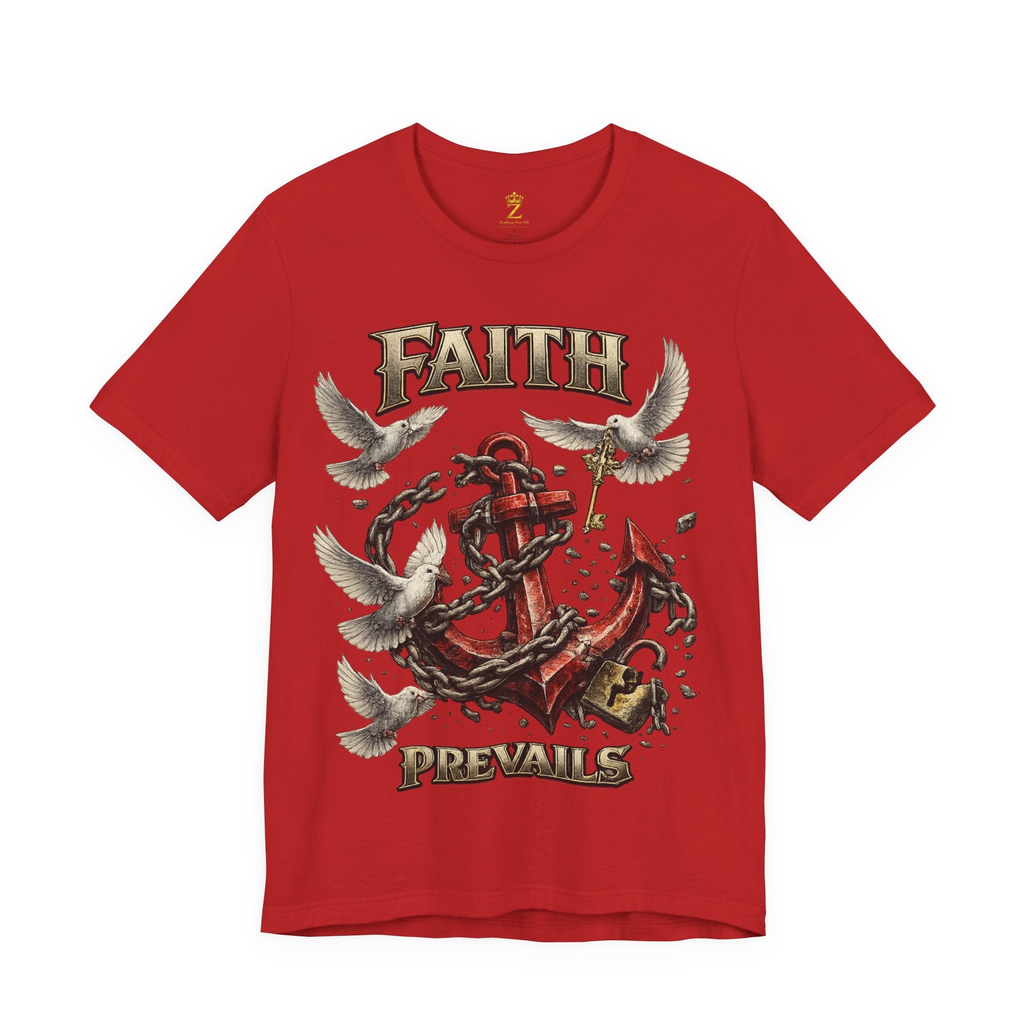 Faith Prevails T‑Shirt (Red Anchor) Printify