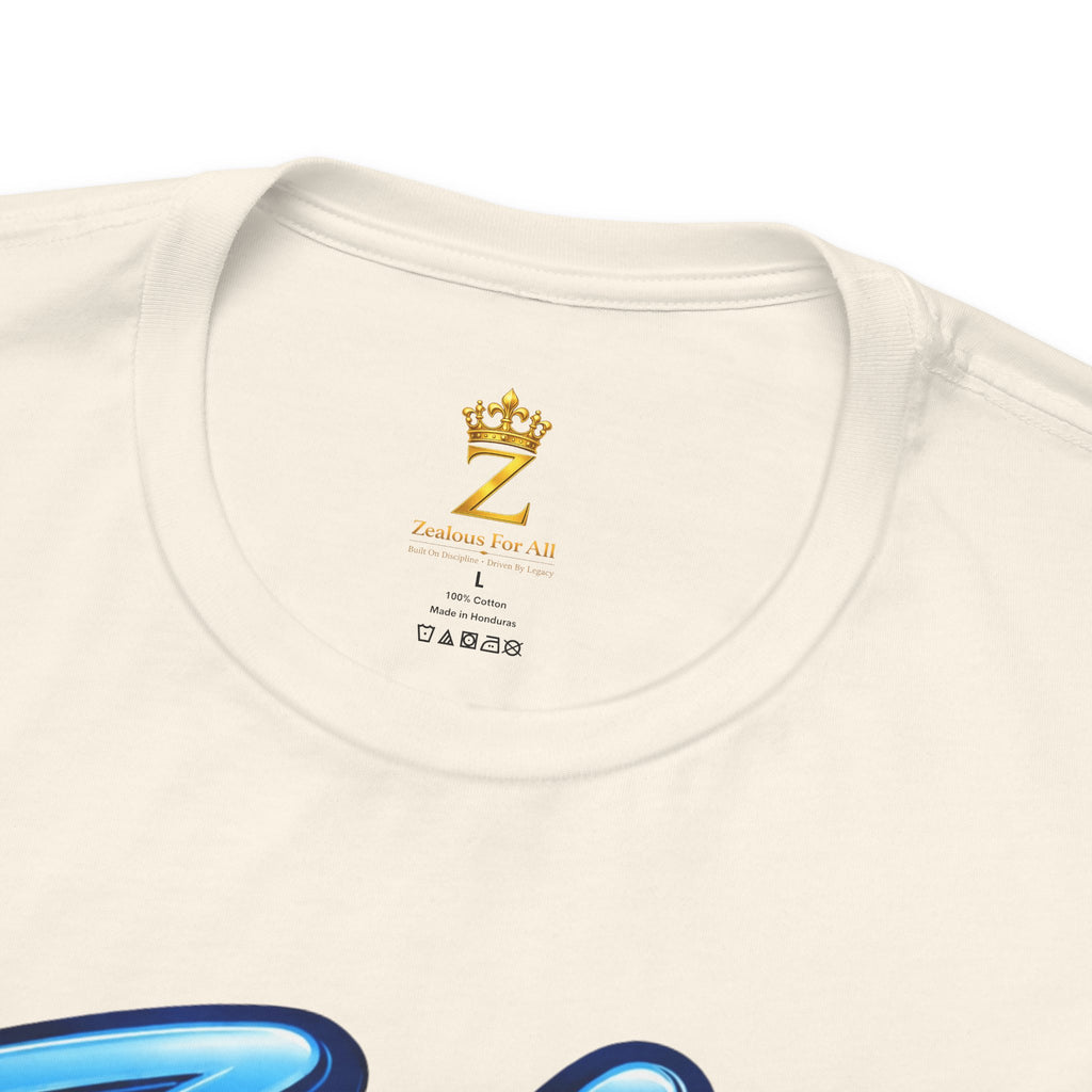 Zealous For All Graphic T-Shirt (Blue Logo) Printify
