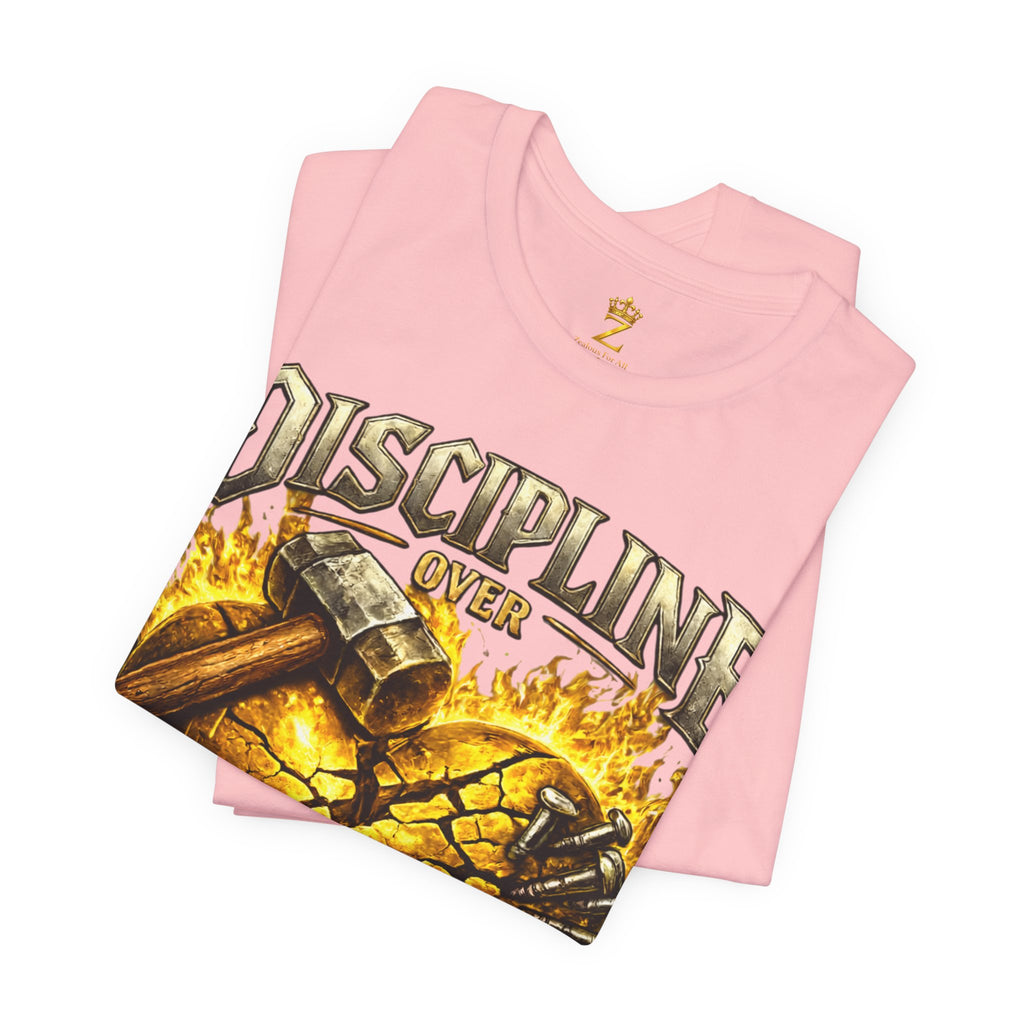 Discipline Over Emotions Premium Graphic T-Shirt (Gold Heart) Printify