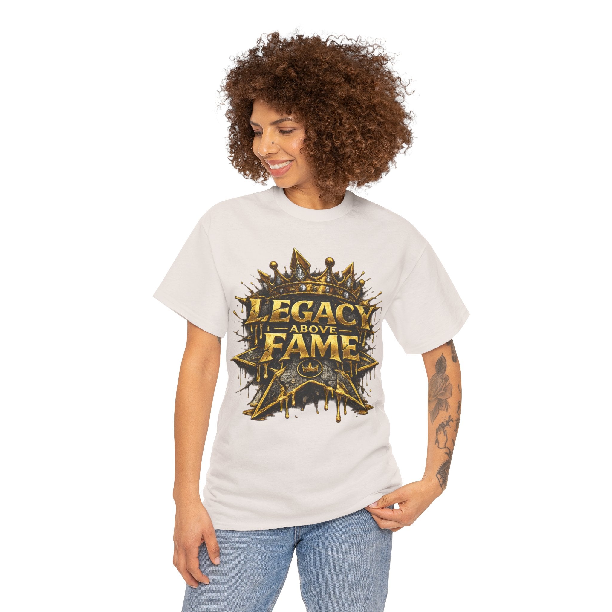 Adult Legacy Above Fame Graphic T-Shirt (Gold Drip) - Zealous For All