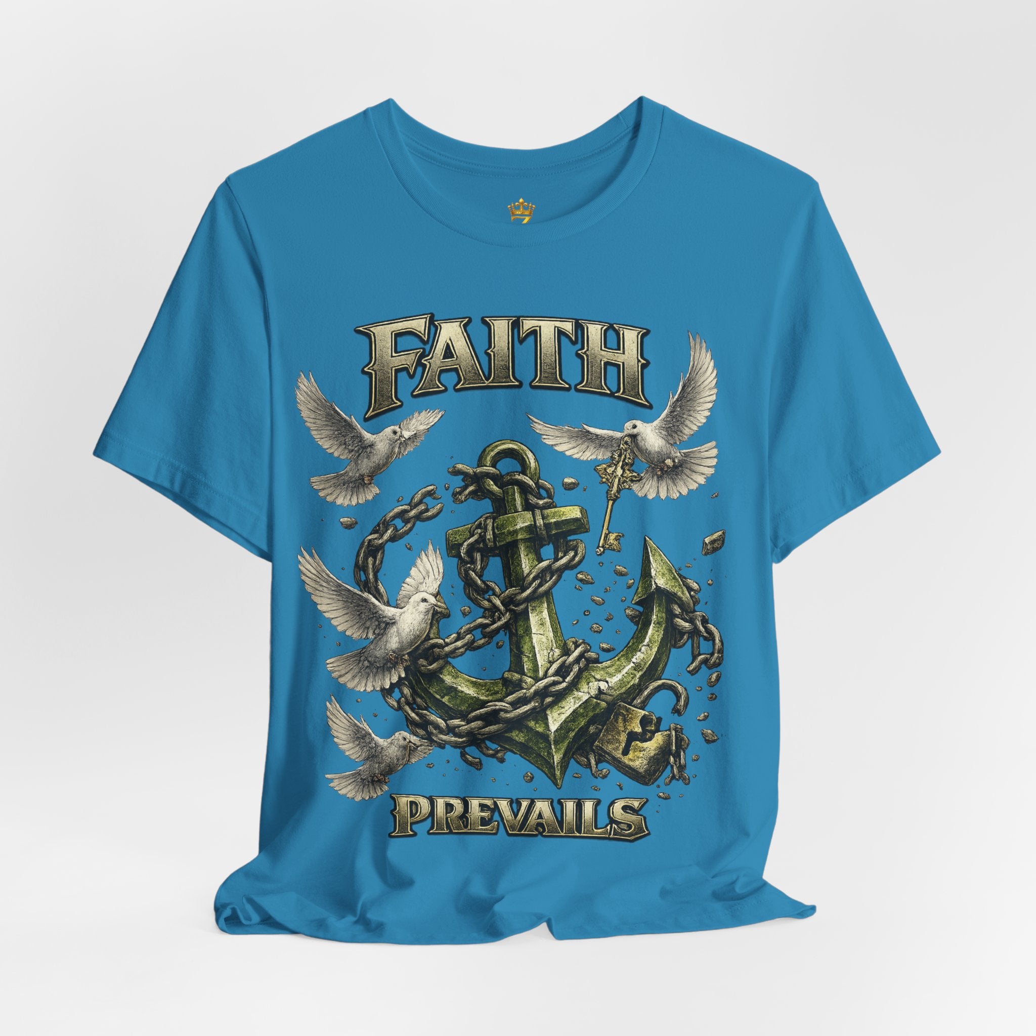 Faith Prevails T‑Shirt (Green Anchor) Printify