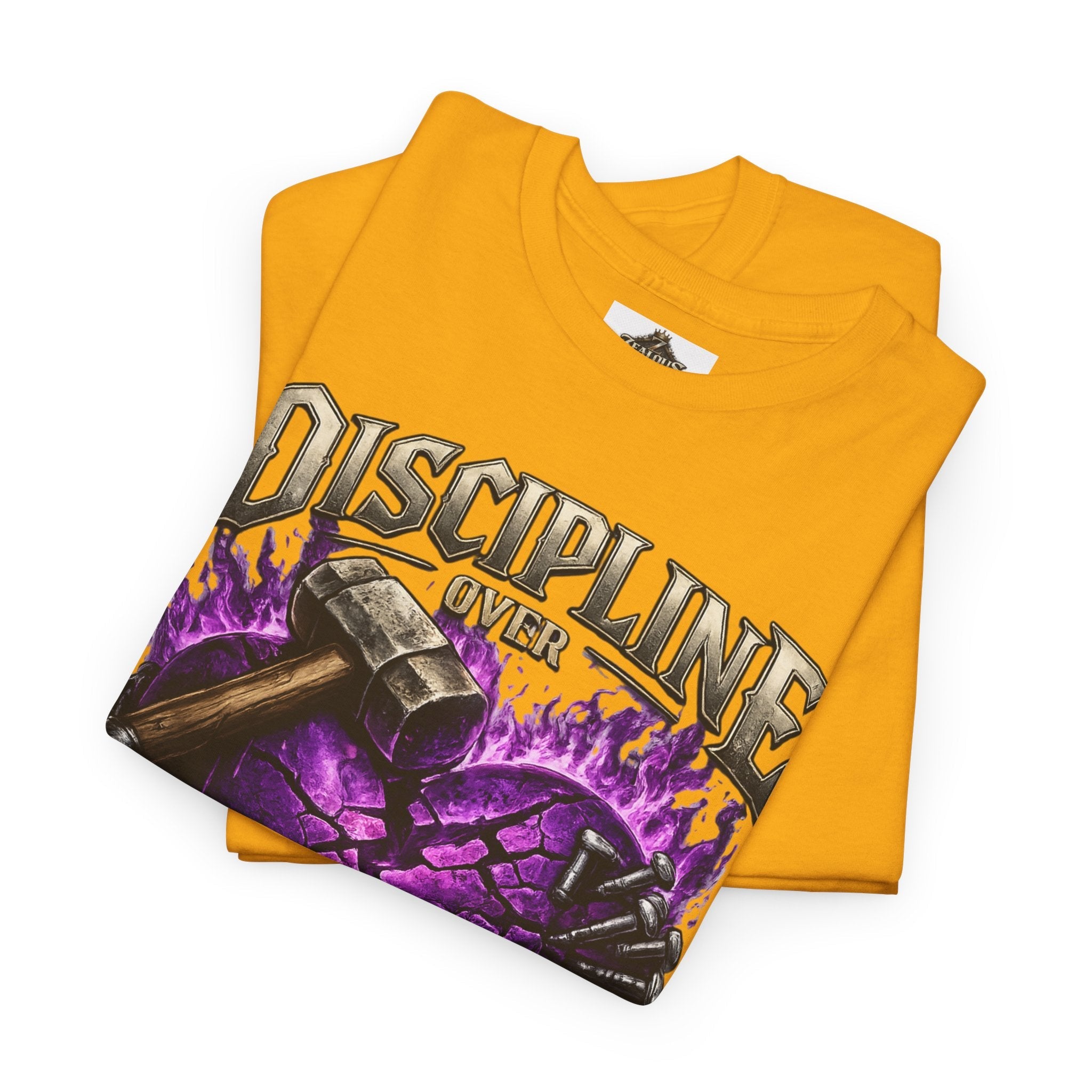Adult Discipline Over Emotions Graphic T-Shirt (Purple Heart)