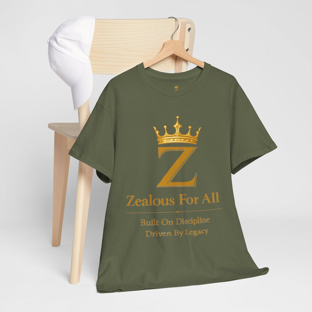Unisex Zealous For All T-Shirt (Gold Logo (with Back logo) T-shirt) Printify