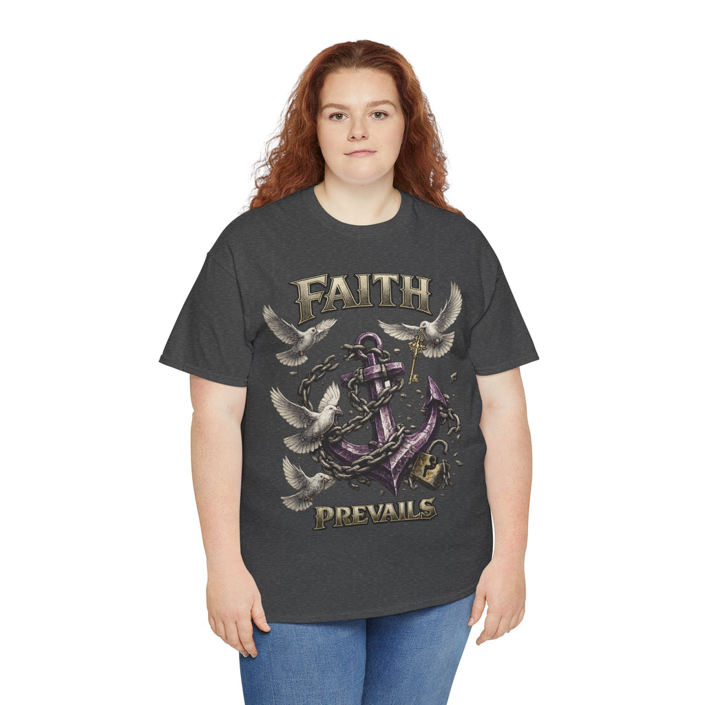 Adult Faith Prevails T‑Shirt (Purple Anchor) Printify