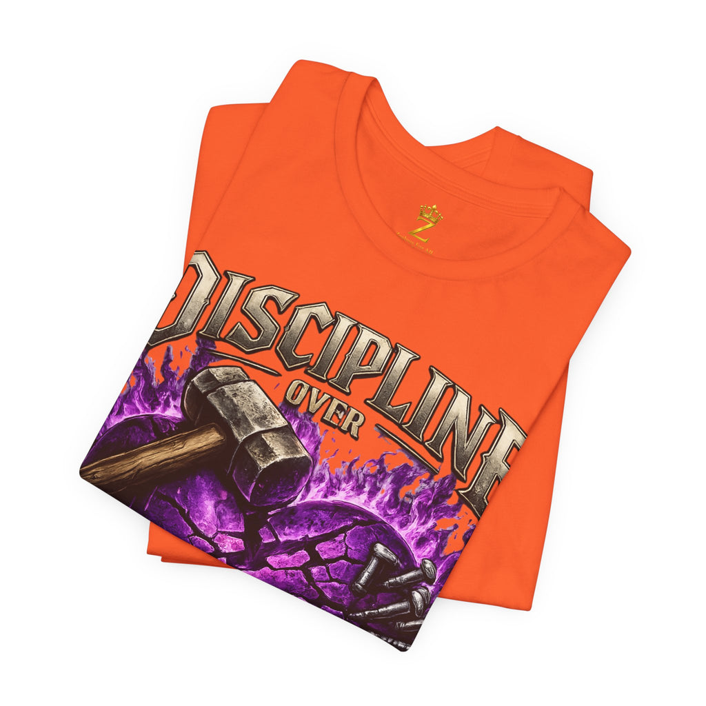 Discipline Over Emotions Premium Graphic T-Shirt (Purple Heart) Printify