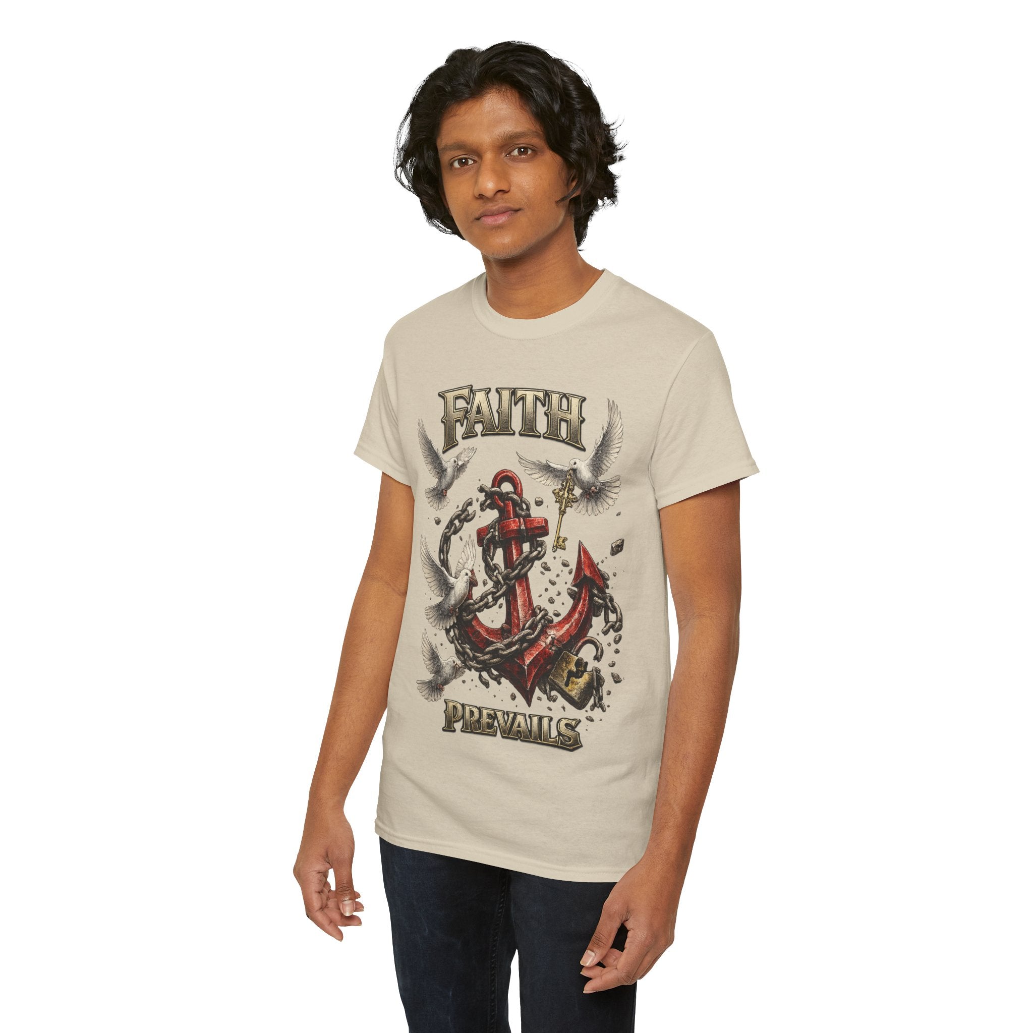 Adult Faith Prevails T‑Shirt (Red Anchor) Printify