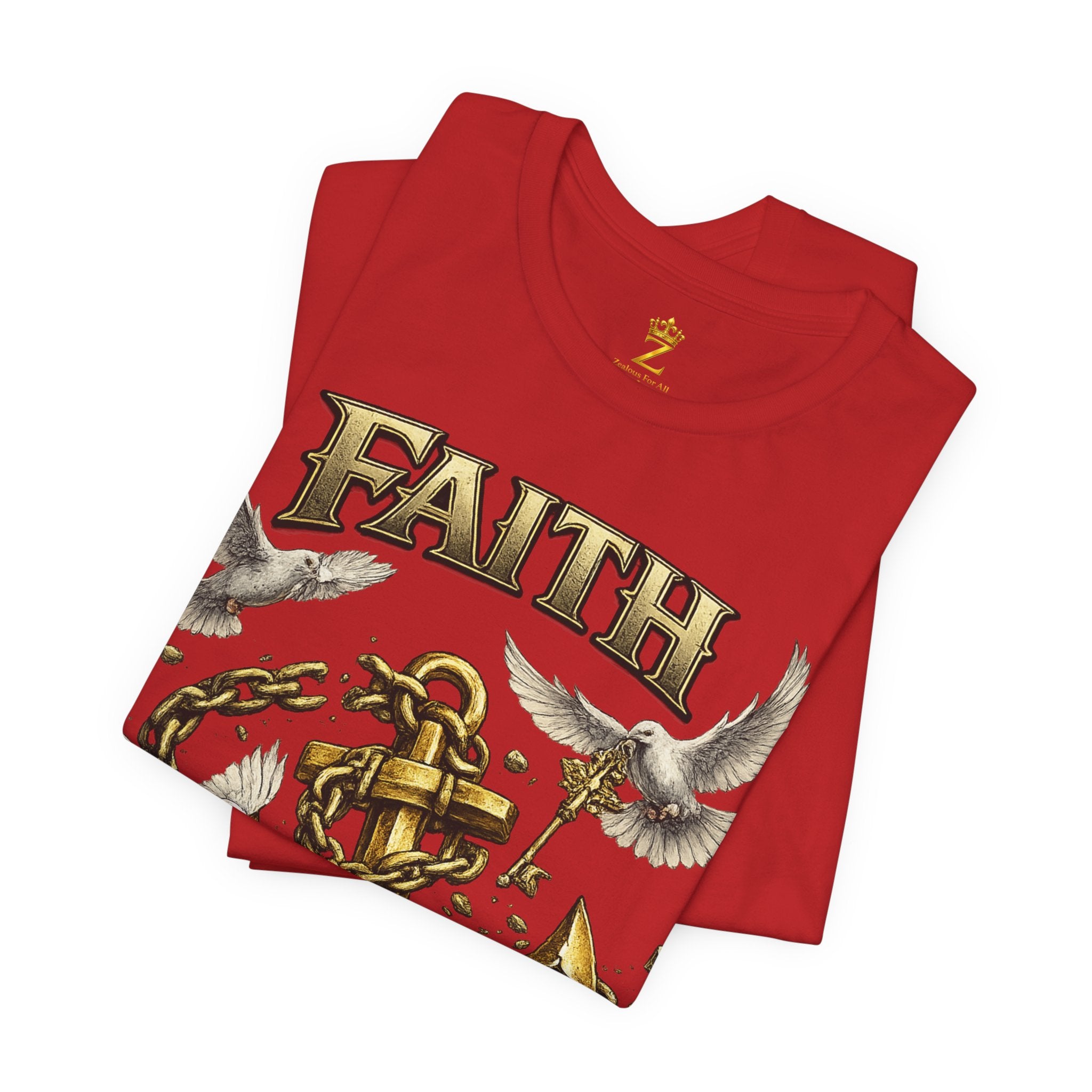 Faith Prevails T‑Shirt (Gold Anchor) Printify