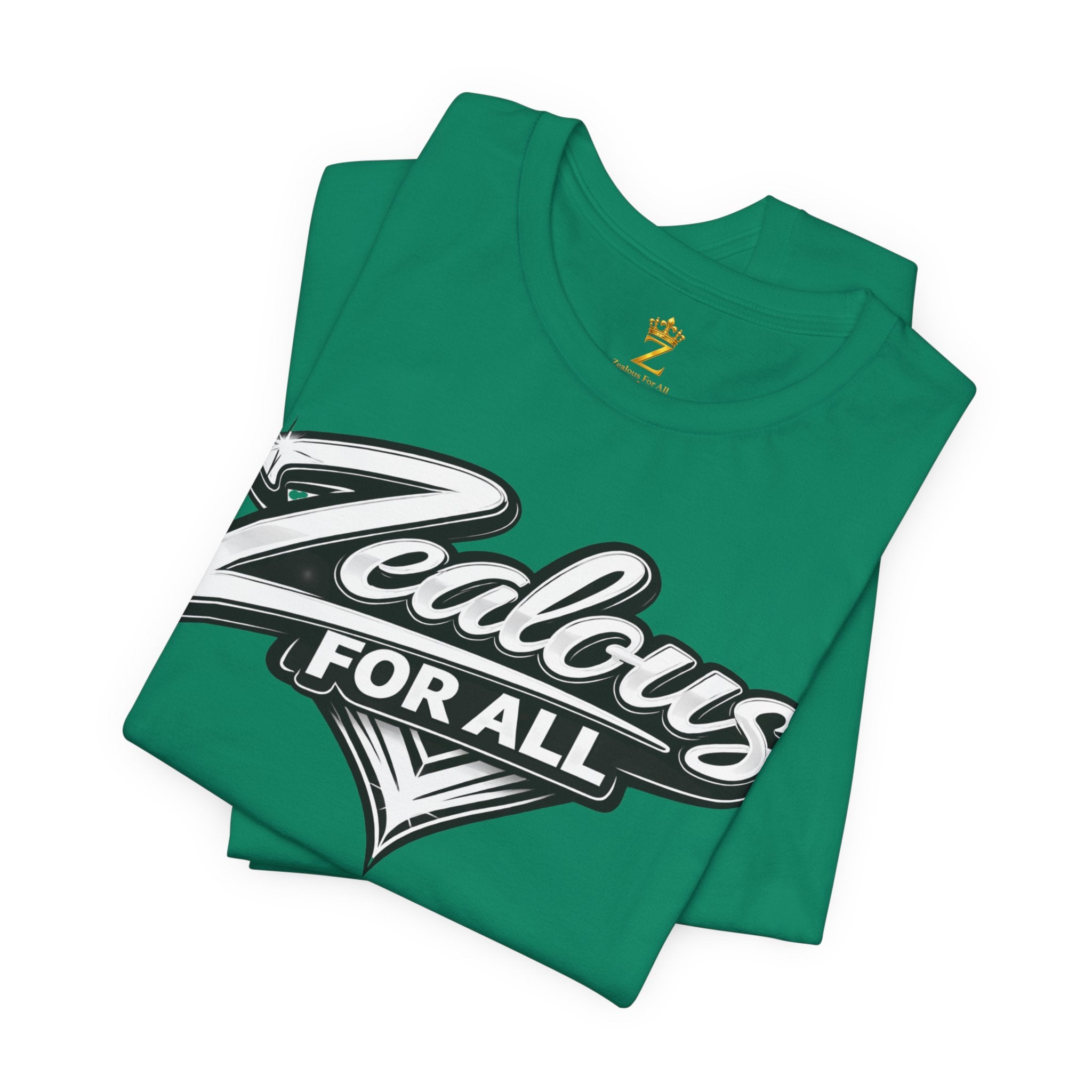 Zealous For All Graphic T-Shirt (White Logo) Printify