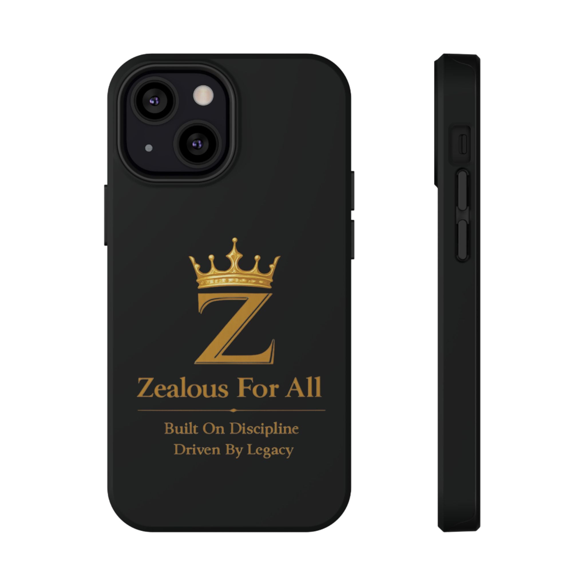 Phone Case — "Zealous For All" Gold Crown Impact-Resistant Case Printify