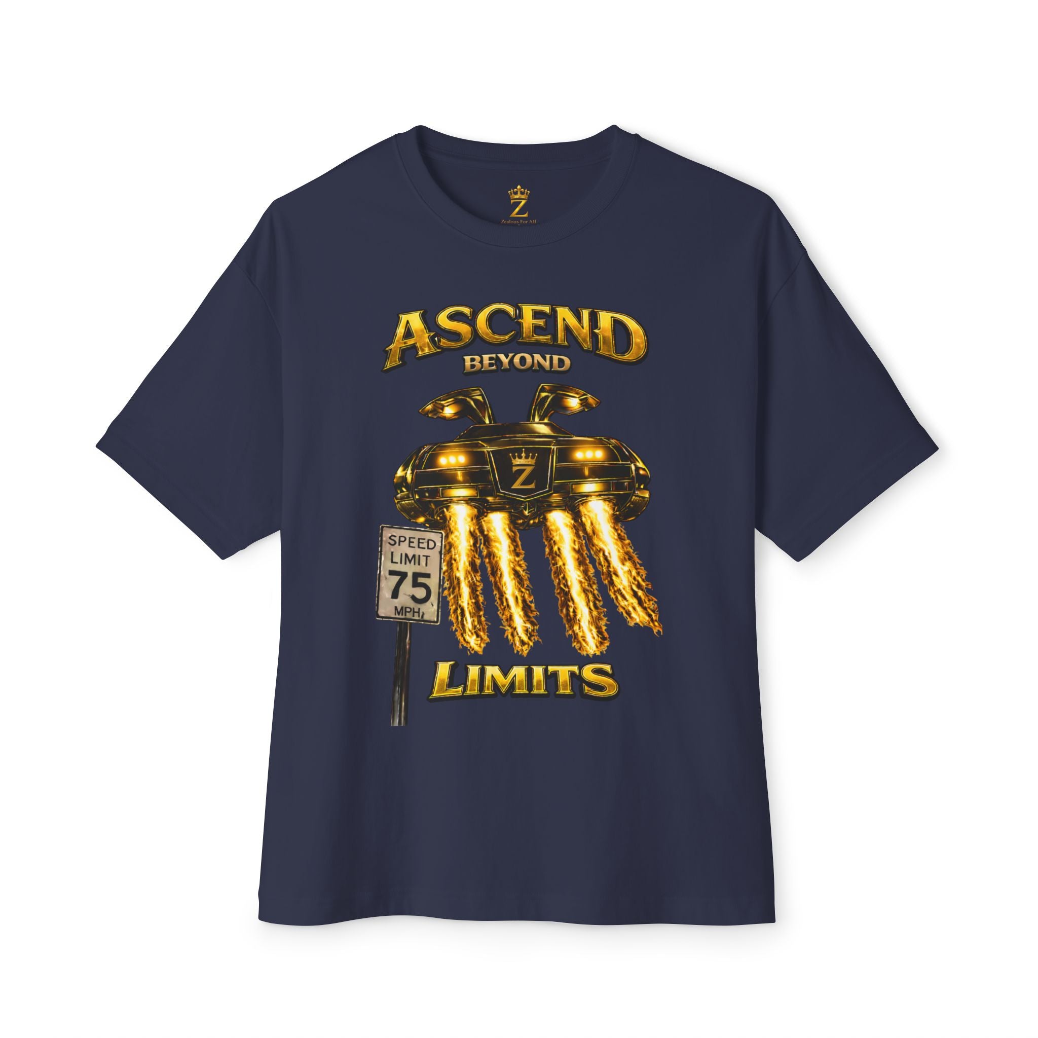 COMING SOON... Adult *Oversized* Ascend Beyond Limits Graphic Tee (Gold) Printify