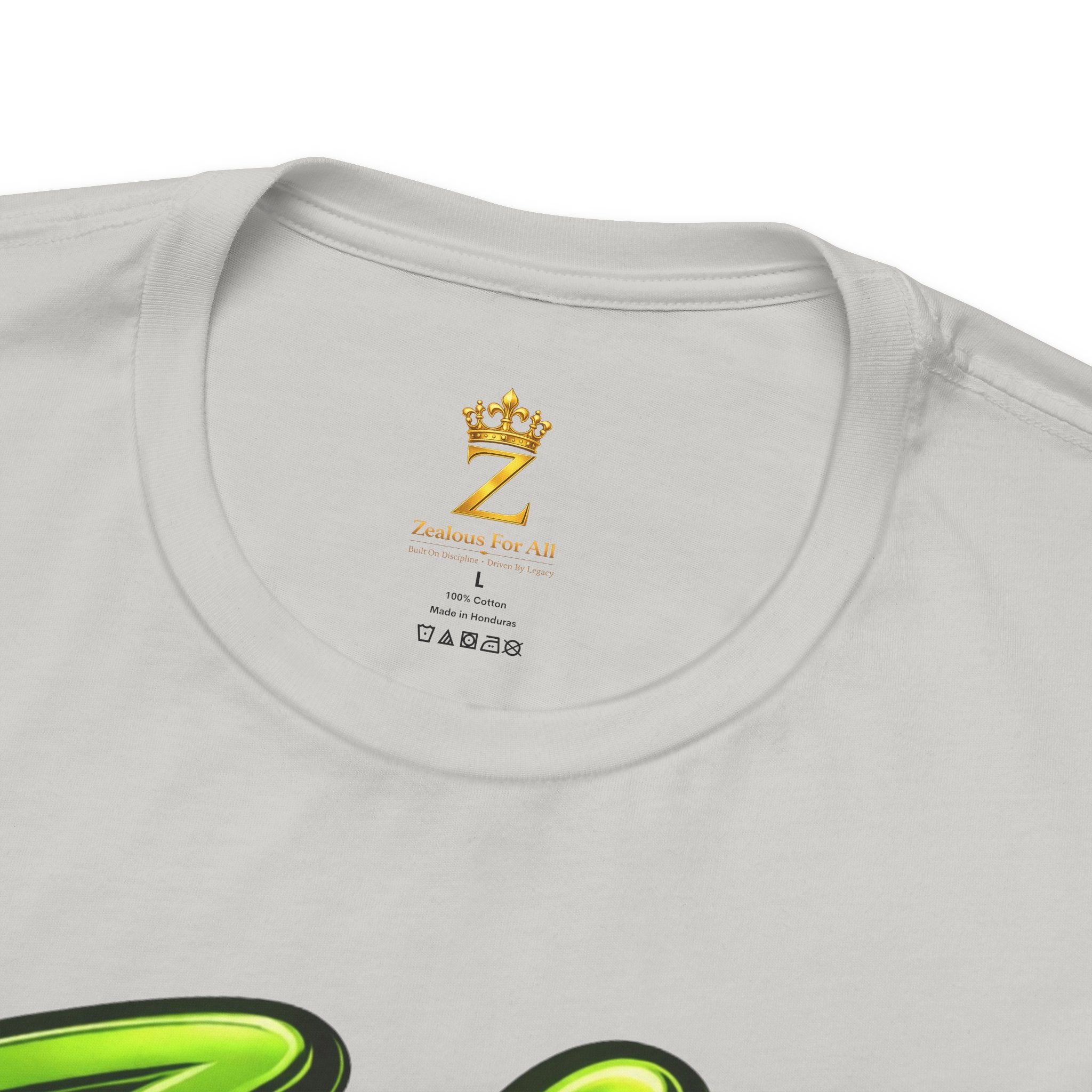 Zealous For All Graphic T-Shirt (Lime Green Logo) Printify