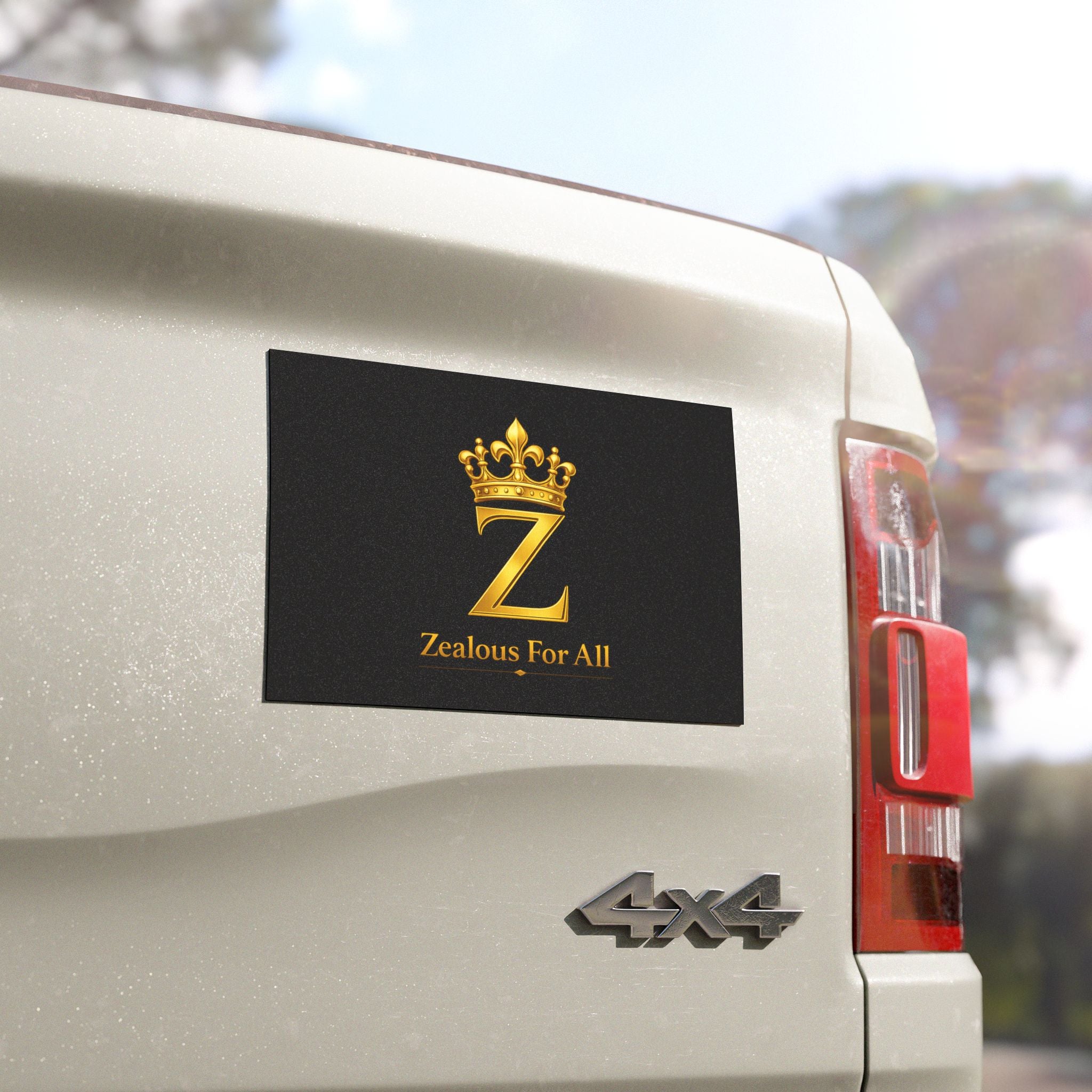 Car Magnet — Gold Crown 'Z' Logo with "Zealous For All"