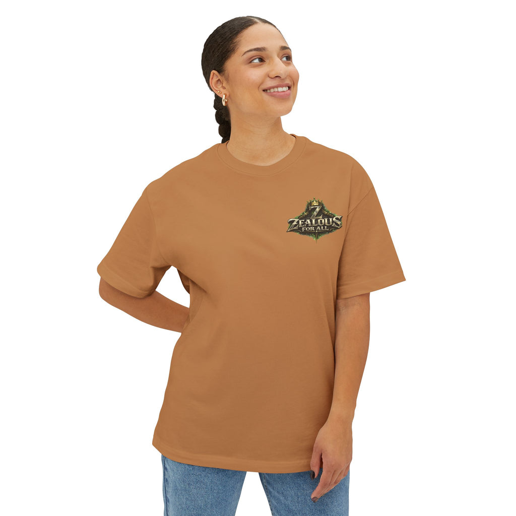 Adult *Oversized* Discipline Over Emotions (Back) Graphic Tee (Lime Green Heart) - Zealous For All