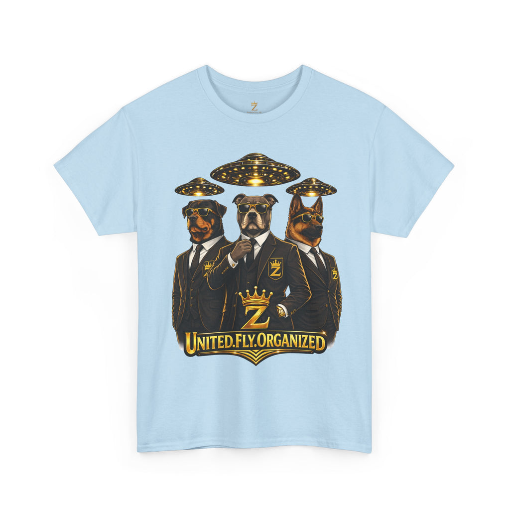 Adult "United. Fly. Organized." Graphic Tee (Gold) Printify