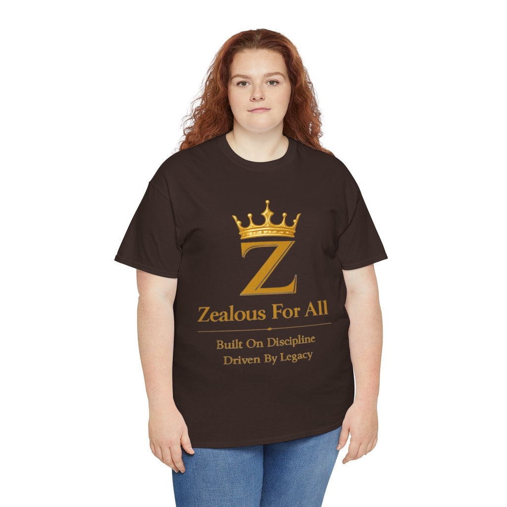 Unisex Zealous For All T-Shirt (Gold Logo) Printify