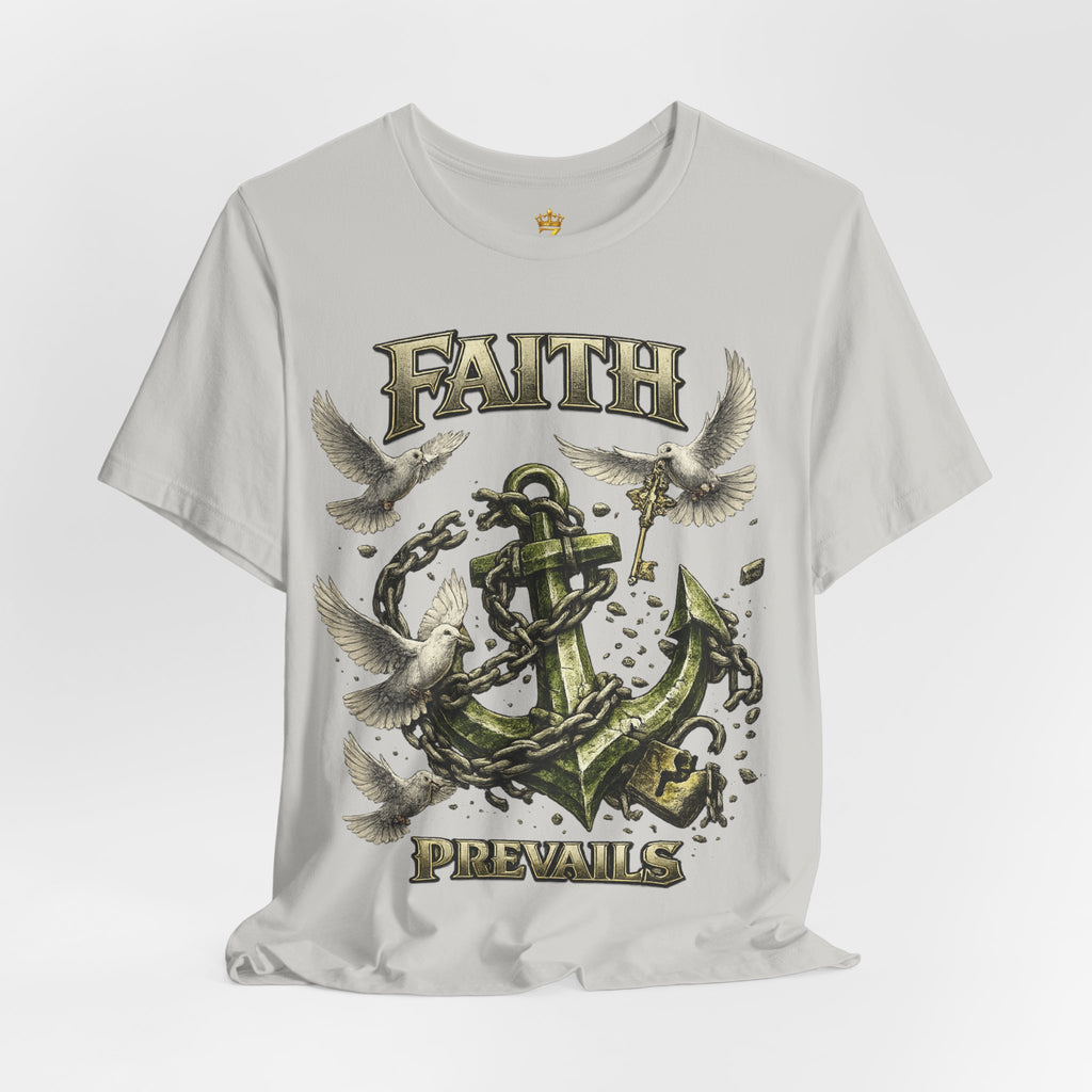 Faith Prevails T‑Shirt (Green Anchor) Printify