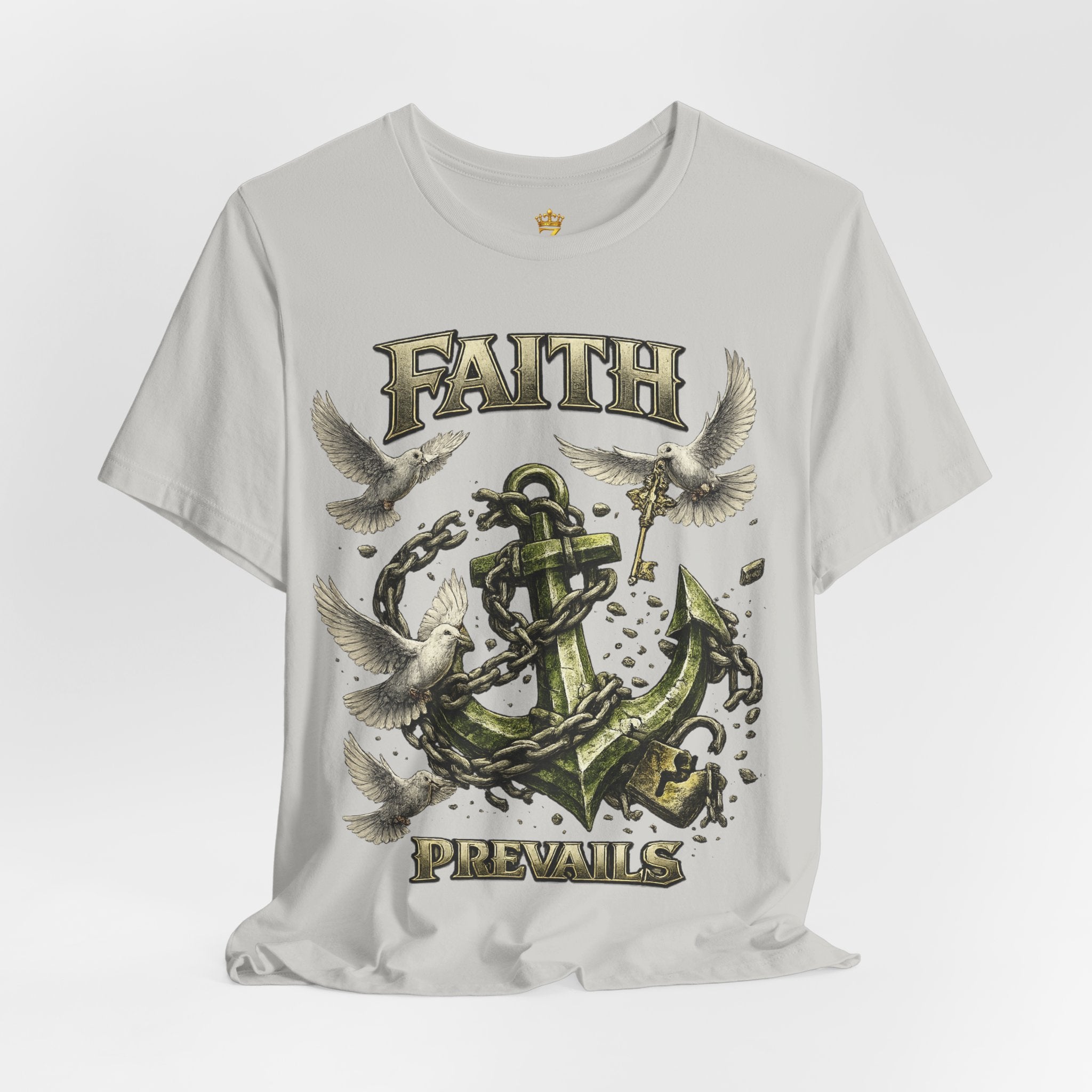 Faith Prevails T‑Shirt (Green Anchor) Printify