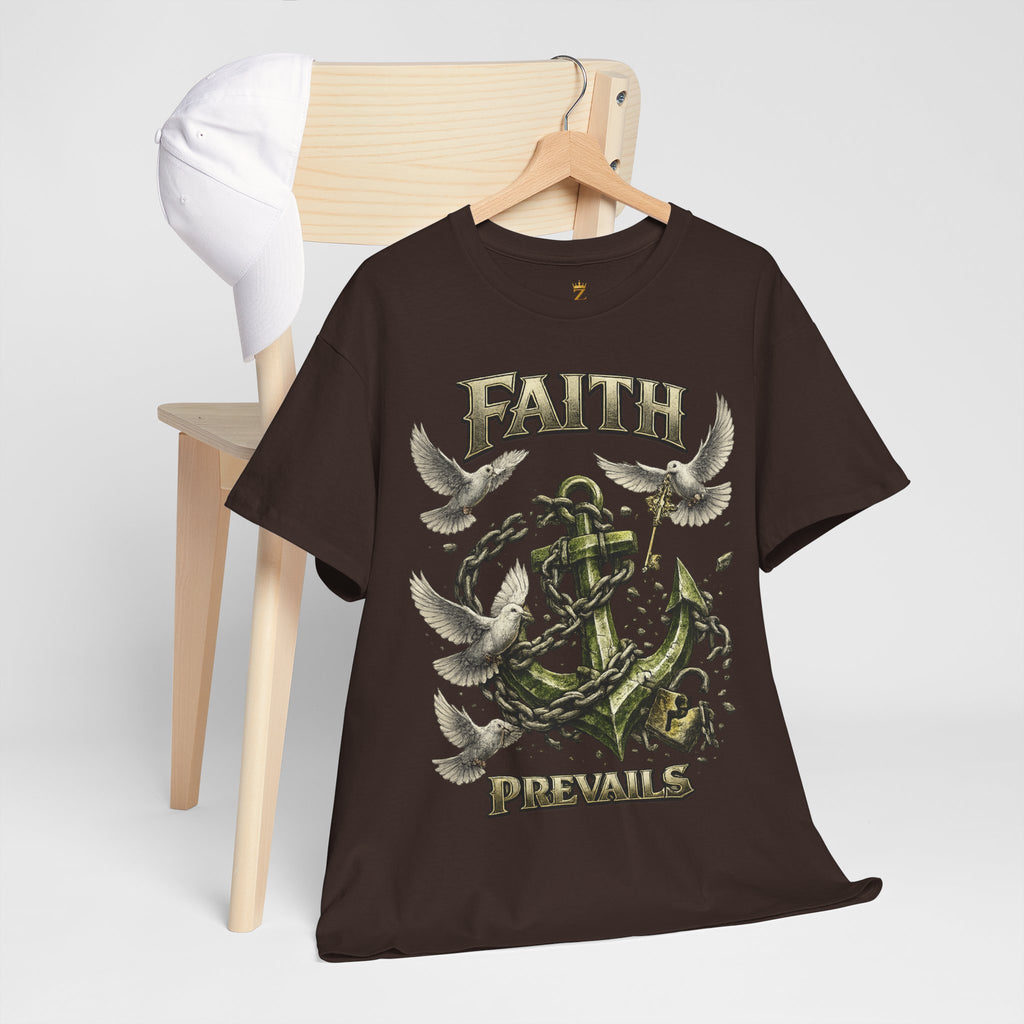 Adult Faith Prevails Anchor T-Shirt (Green Anchor) Printify